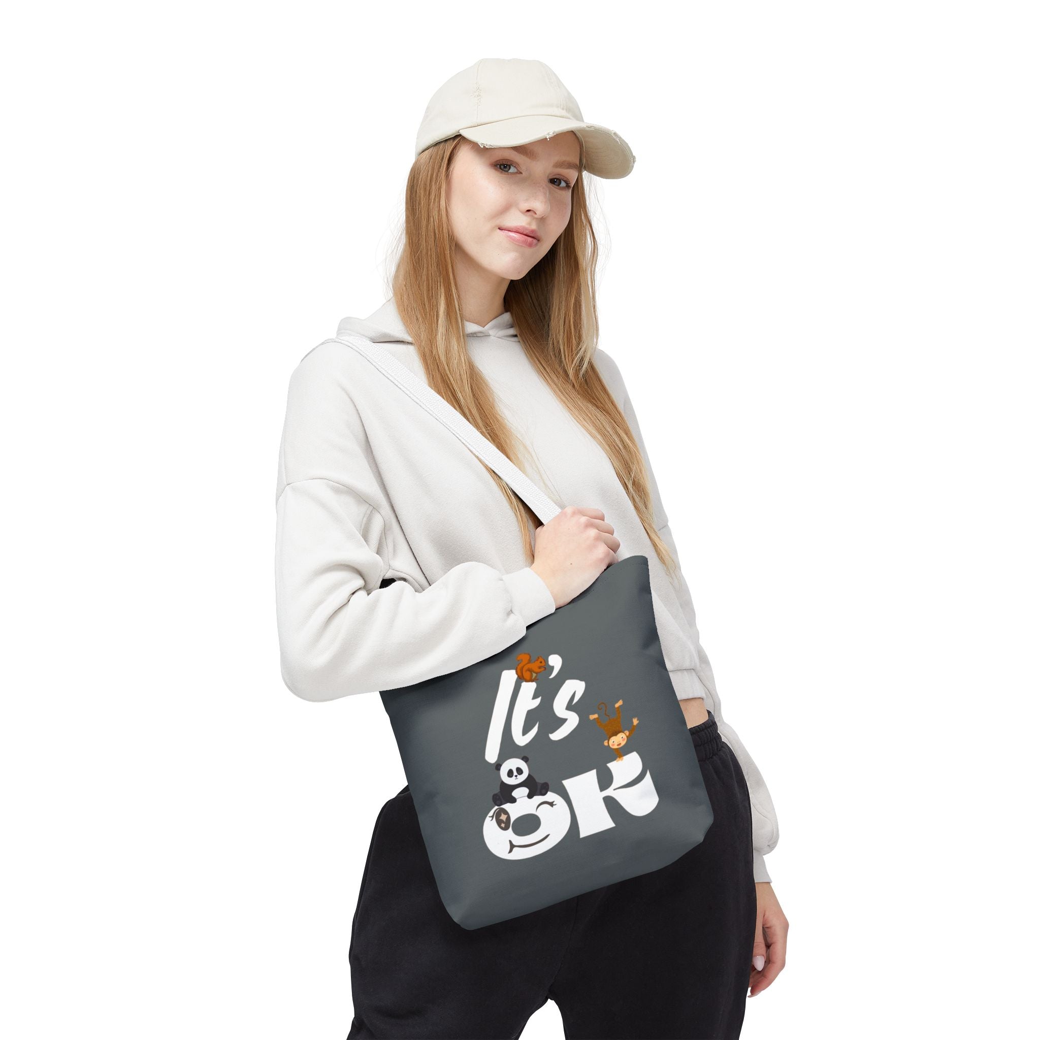 Playful Panda Tote Bag - Perfect for Everyday Use, Eco-Friendly Shopping, Gifts, Travel Accessories, Cute Animal Lovers 13" × 13'' White Bags