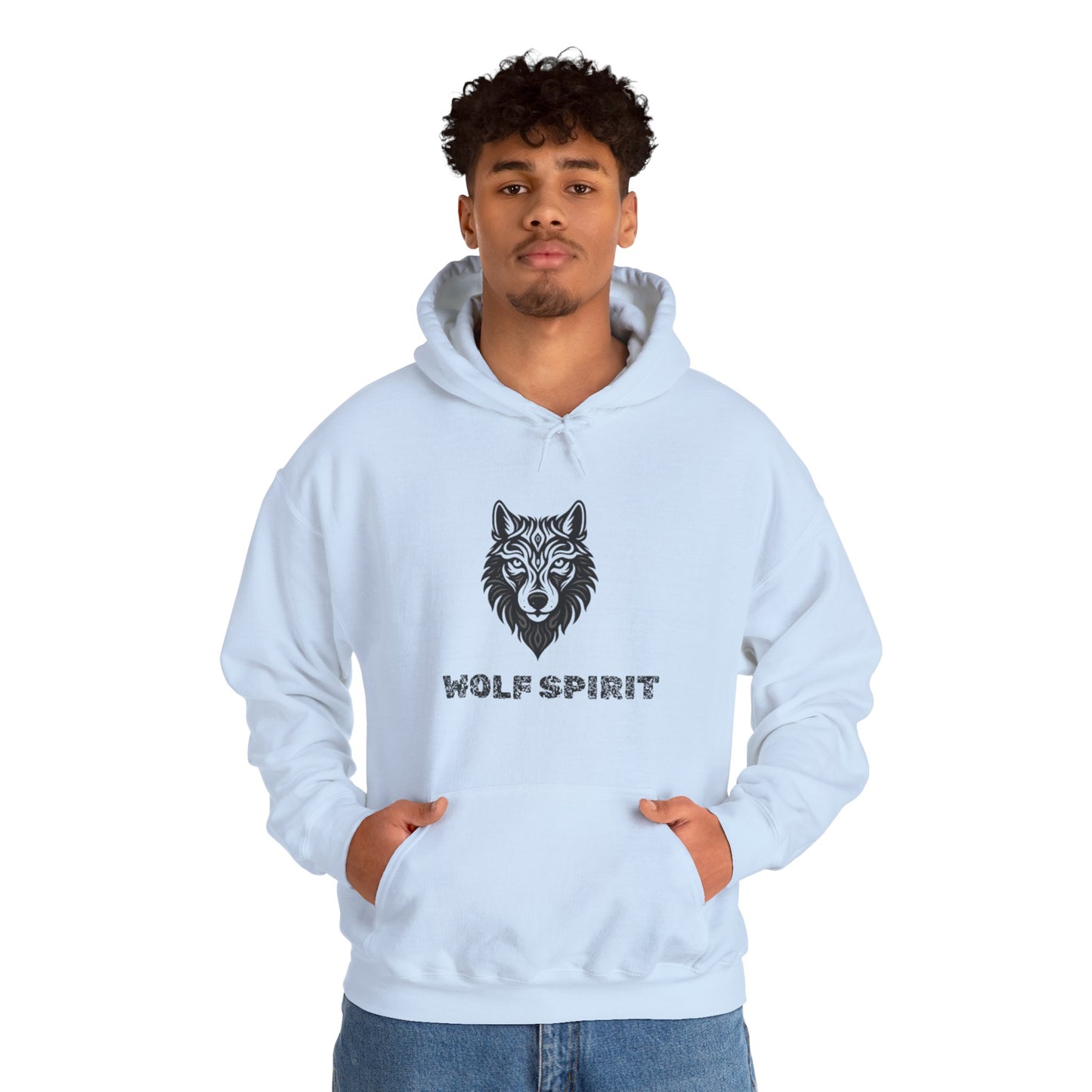 Light Blue Wolf Spirit Hoodie