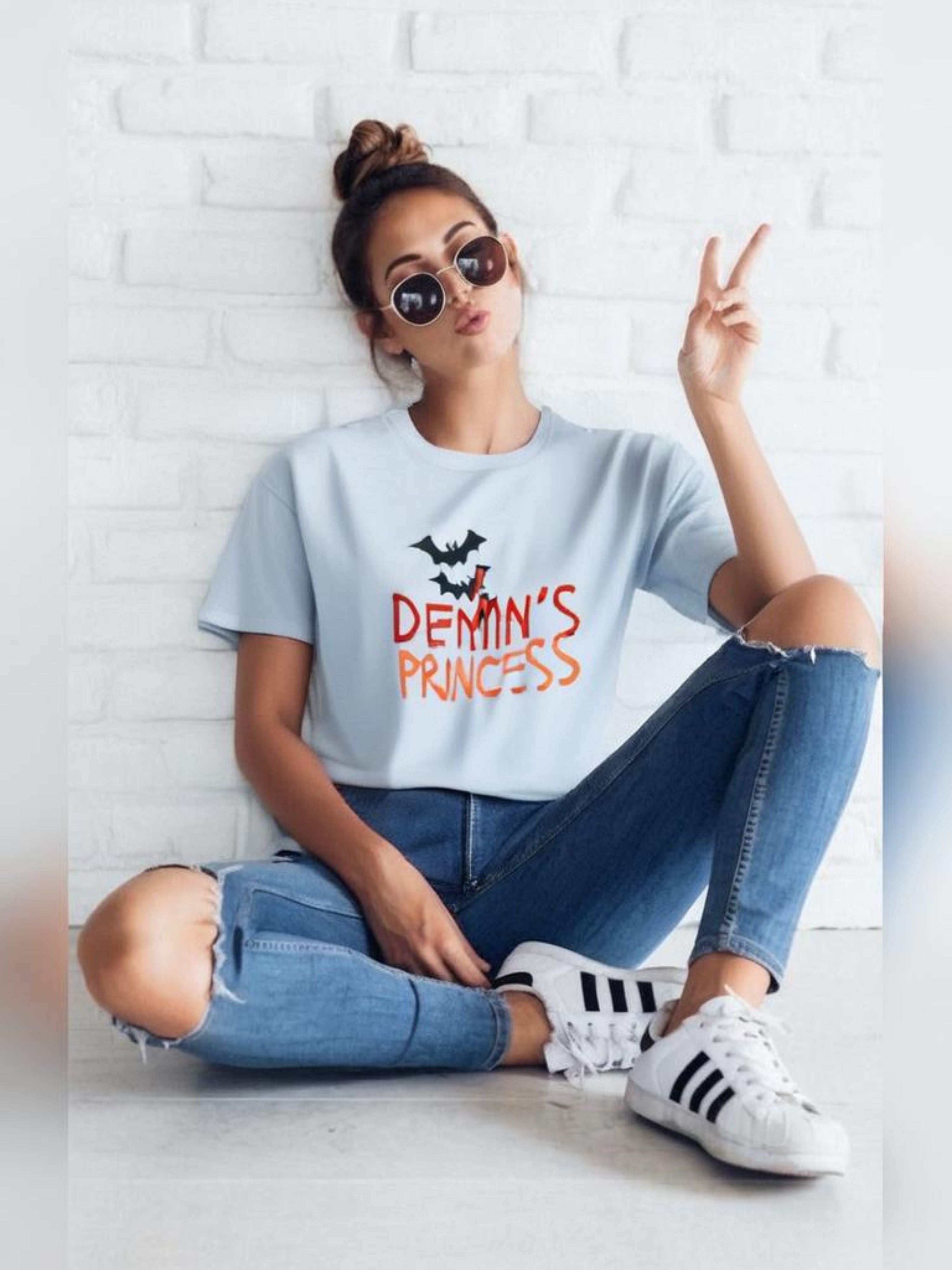 Halloween Unisex Heavy Cotton Tee - I'm Demon's Princess, Spooky Apparel, Party Shirt, Halloween Costume, Fall Outfit Printify