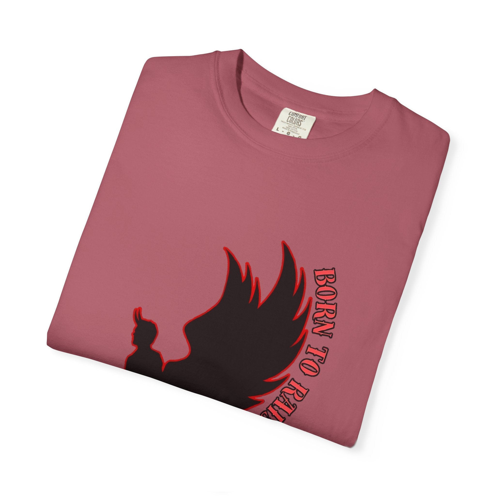 Devil Wings Unisex T-shirt - Born to Raise Hell Design Crimson T-Shirt