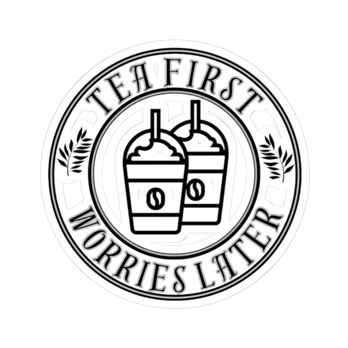 Worries Later Stickers - Funny Vinyl Sticker for Laptops & Journals 6" × 6" White Paper products