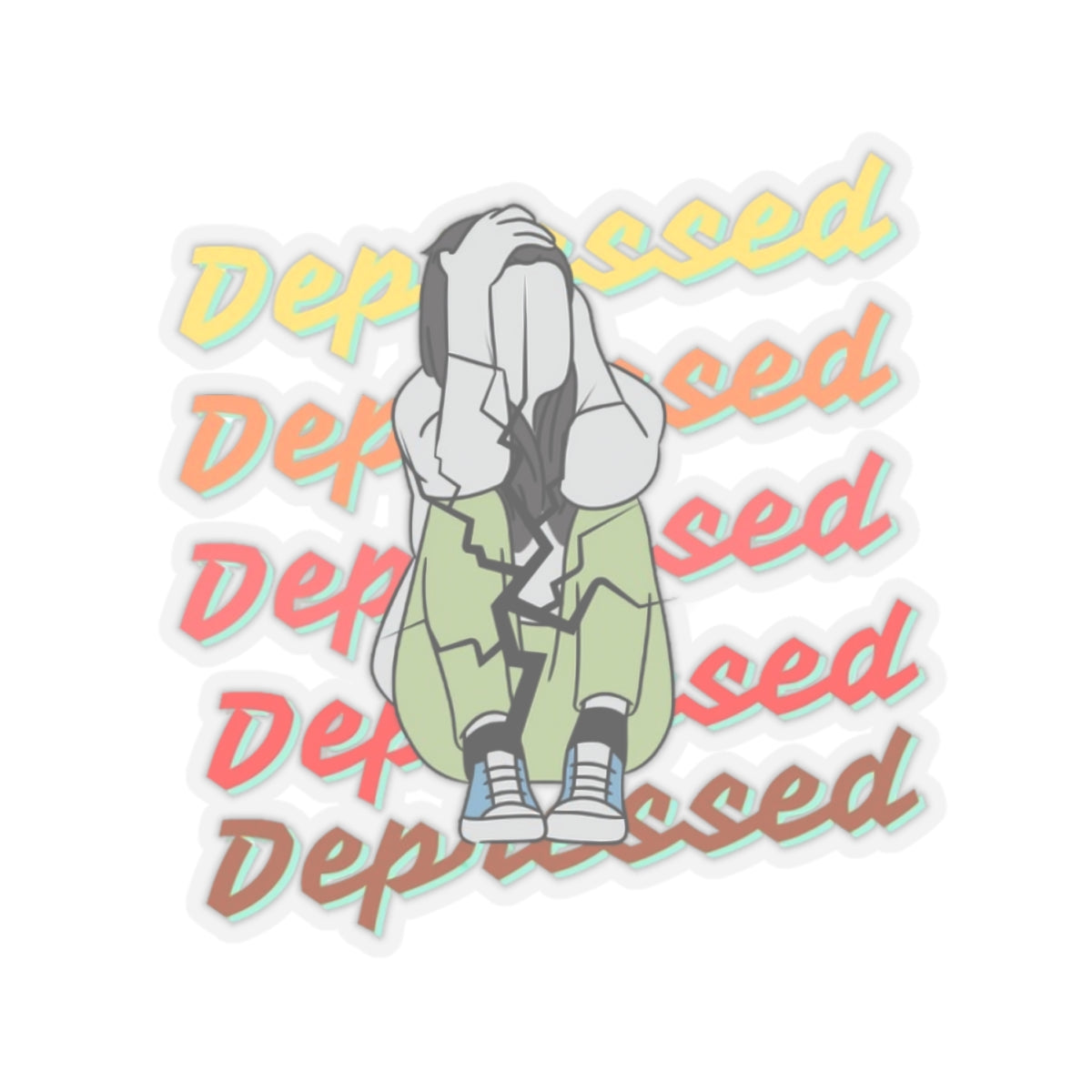 Emotional Stickers 4" × 4" Transparent Paper products