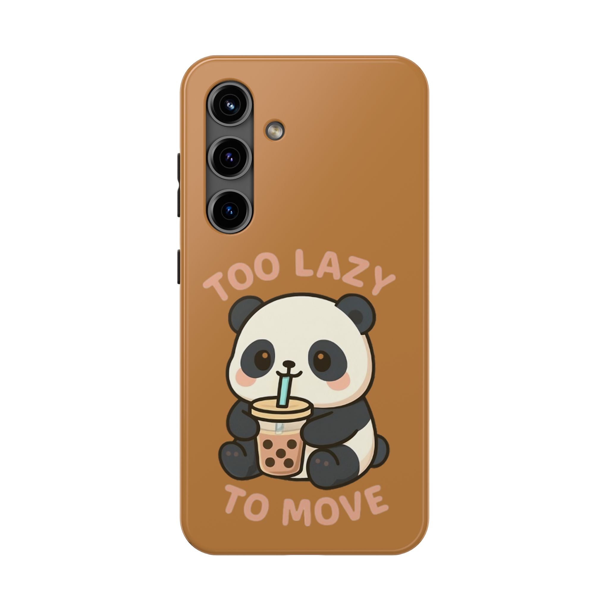 Cute Panda Phone Case: Too Lazy To Move, Funky Phone Accessory, Gift for Animal Lovers, Cartoon Phone Cover, Unique Cell Case Samsung Galaxy S24 Phone Case
