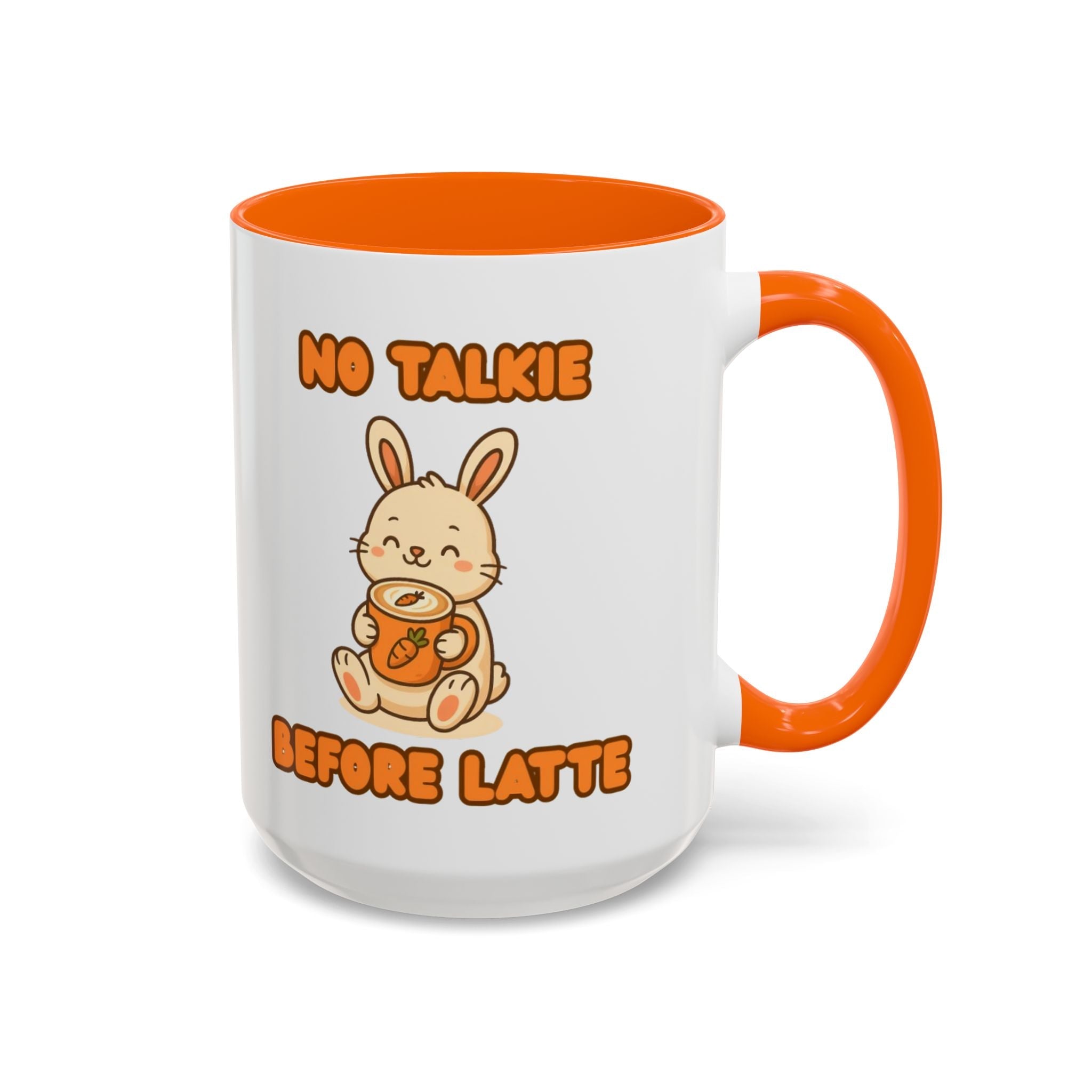 Funny Bunny Coffee Mug – Cute Ceramic Cup for Everyday Use 15oz Orange Mug