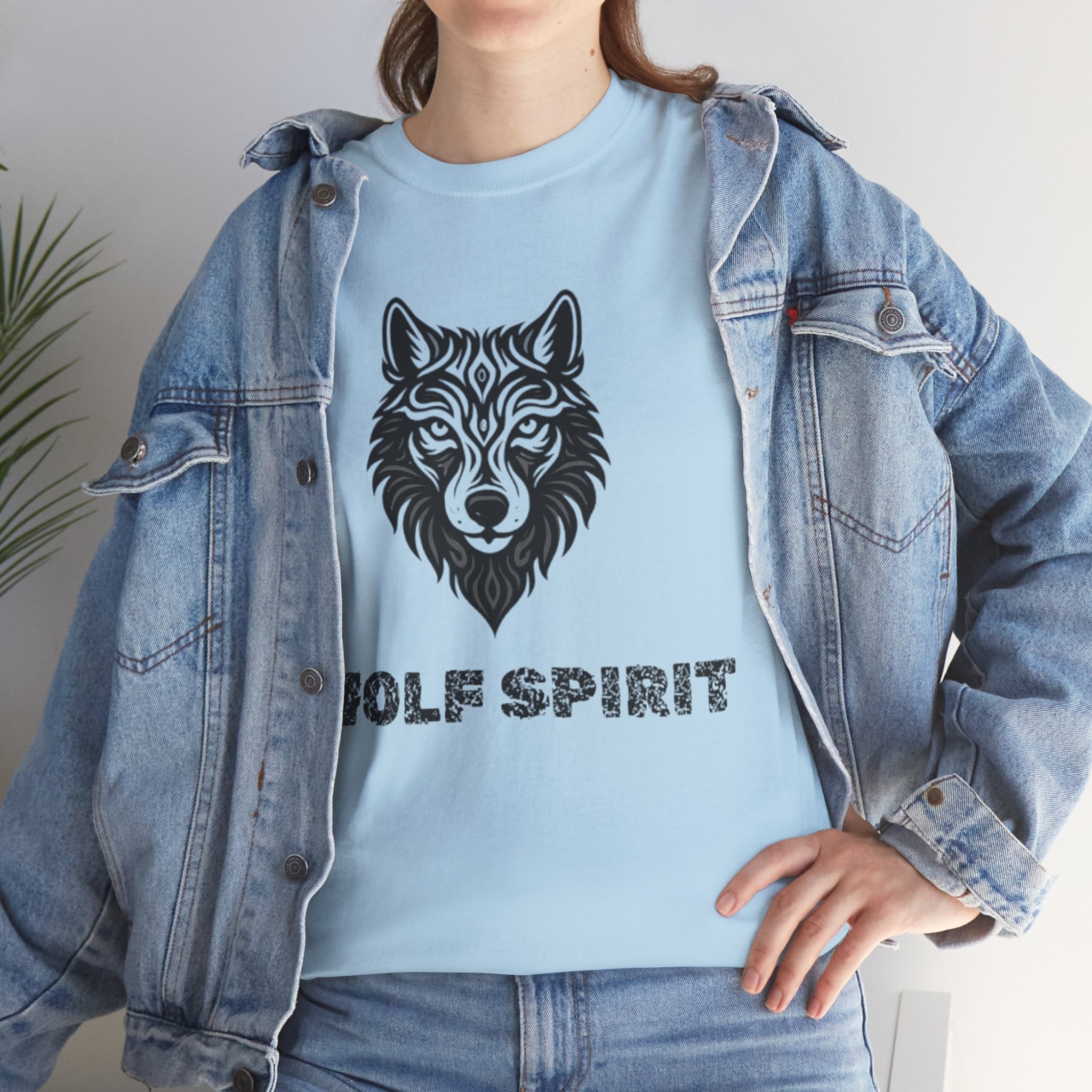 Wolf Graphic Tee – Wolf Spirit T-Shirt for Nature & Animal Lovers Light Blue T-Shirt