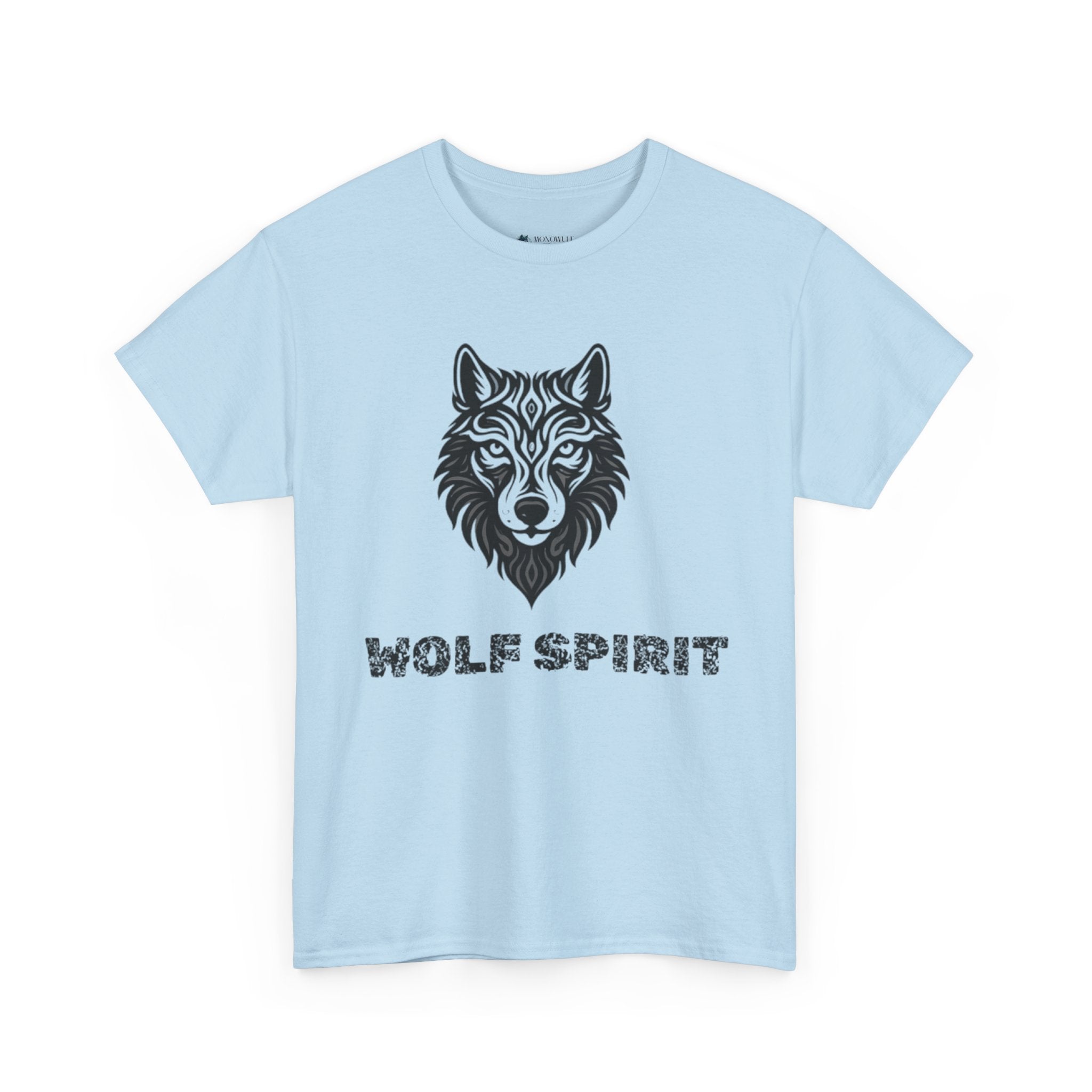 Wolf Graphic Tee – Wolf Spirit T-Shirt for Nature & Animal Lovers Light Blue T-Shirt
