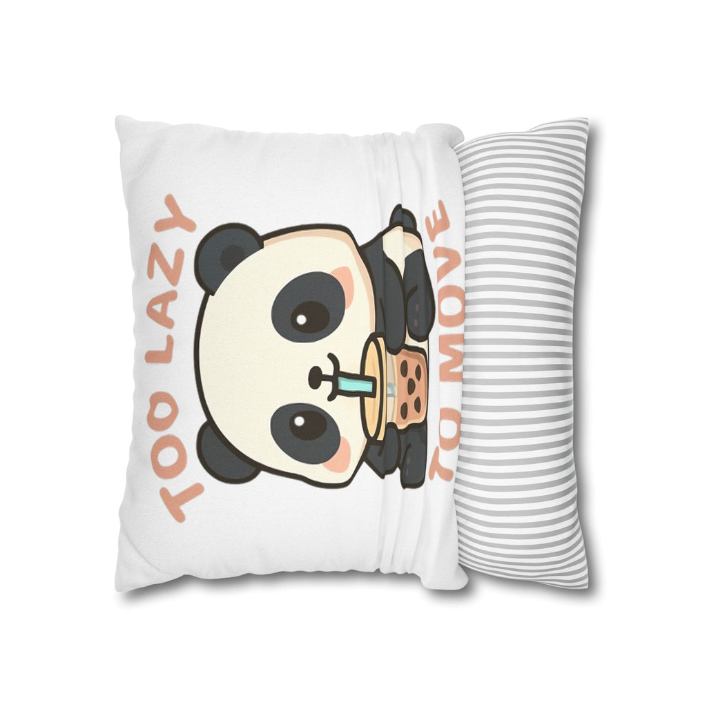 Lazy Panda Pillowcase - Cozy Decor, Cute Gift, Home Accessory, Animal Lover Decor, Funny Bedroom Pillow 20" × 20" Home Decor