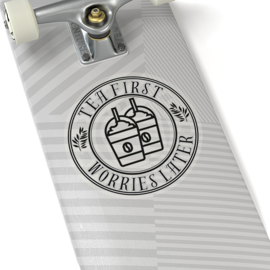 Worries Later Stickers - Funny Vinyl Sticker for Laptops & Journals 6" × 6" Transparent Paper products