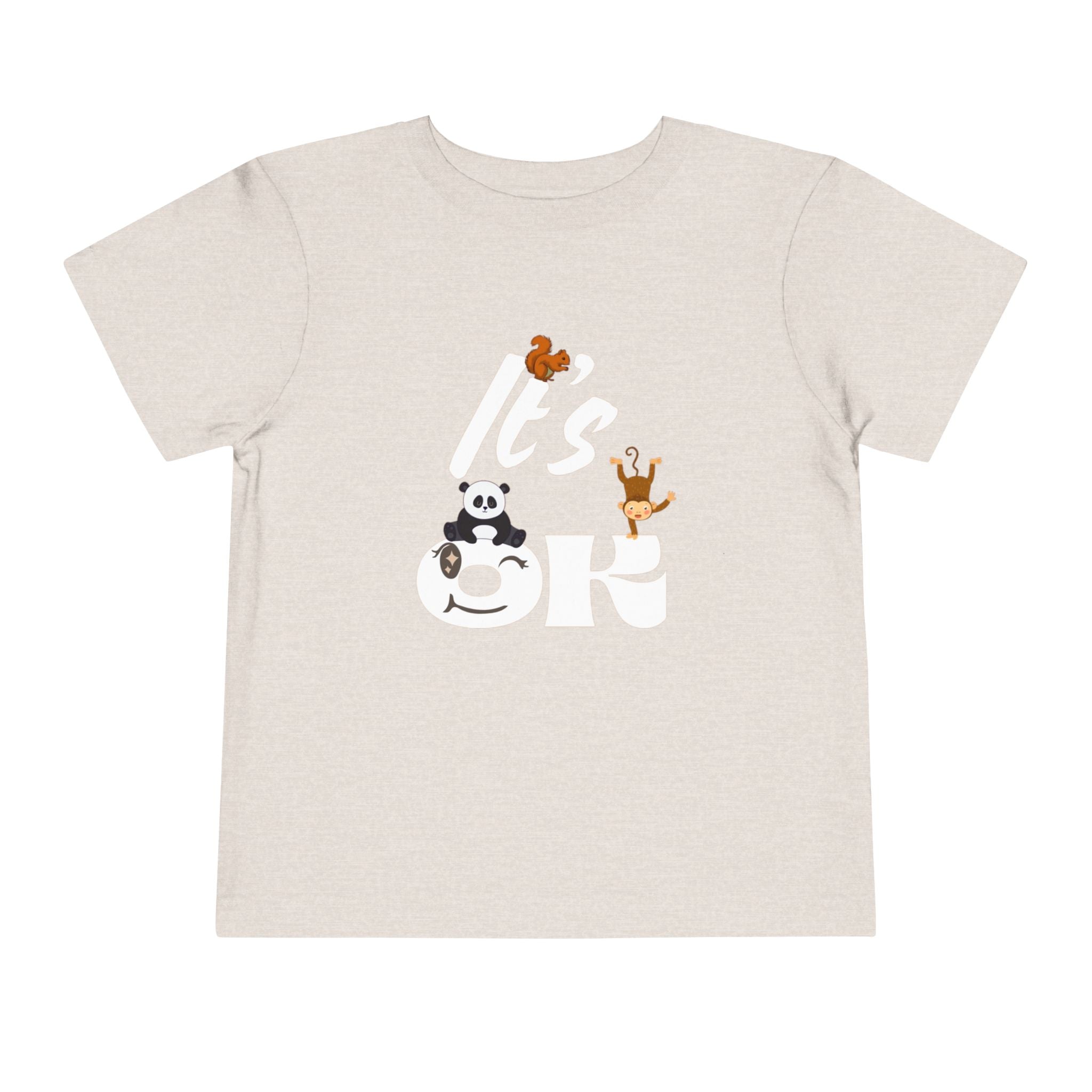 Toddler Short Sleeve Tee - Adorable Kids Shirt with 'It's OK' Design, Perfect for Everyday Wear, Birthday Gifts, Playdates, Baby [...] Heather Dust Kids clothes