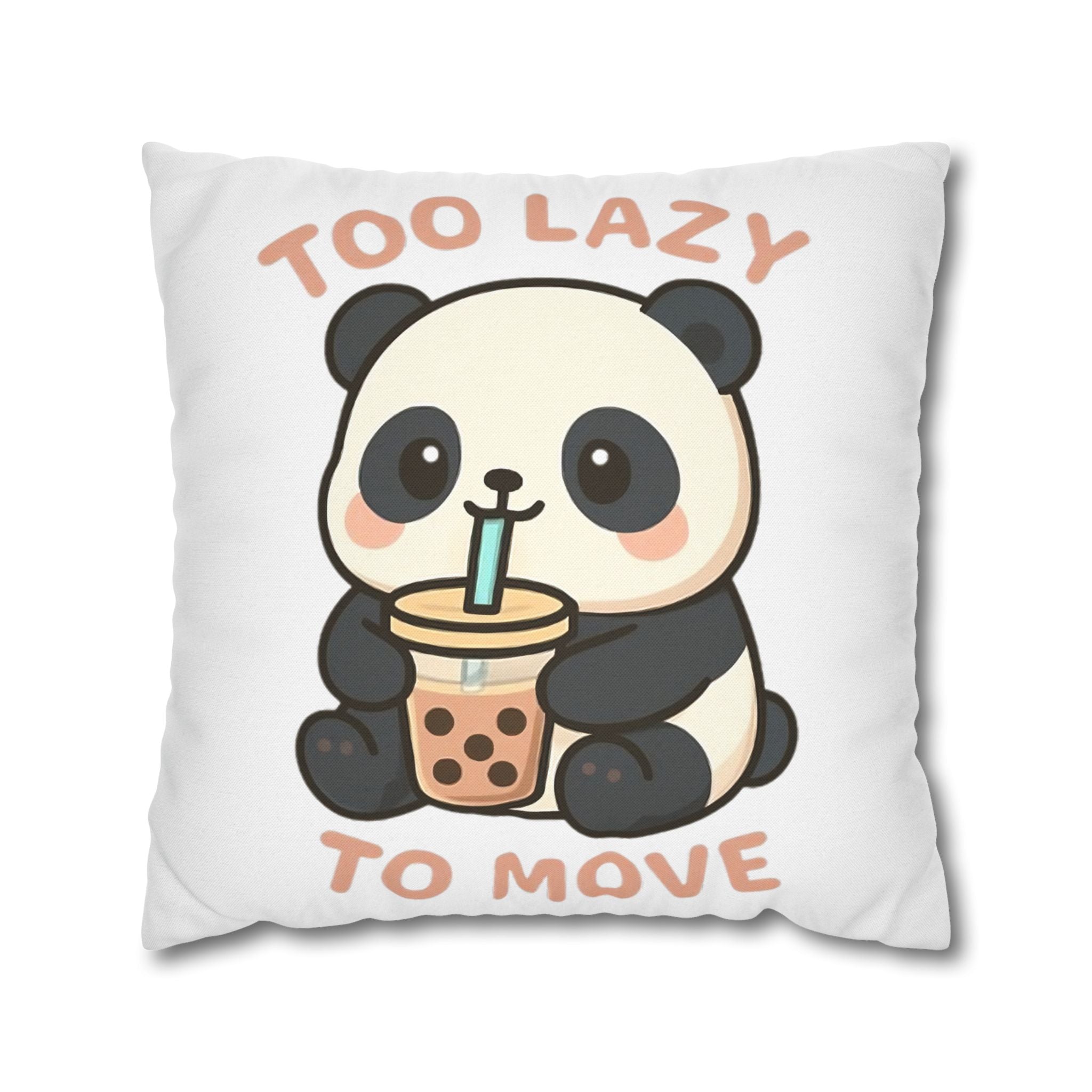 Lazy Panda Pillowcase - Cozy Decor, Cute Gift, Home Accessory, Animal Lover Decor, Funny Bedroom Pillow 20" × 20" Home Decor