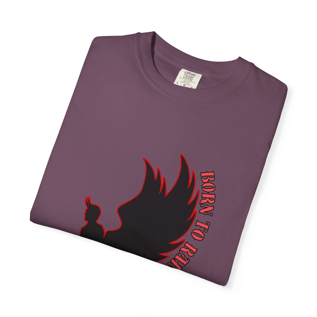 Devil Wings Unisex T-shirt - Born to Raise Hell Design Berry T-Shirt