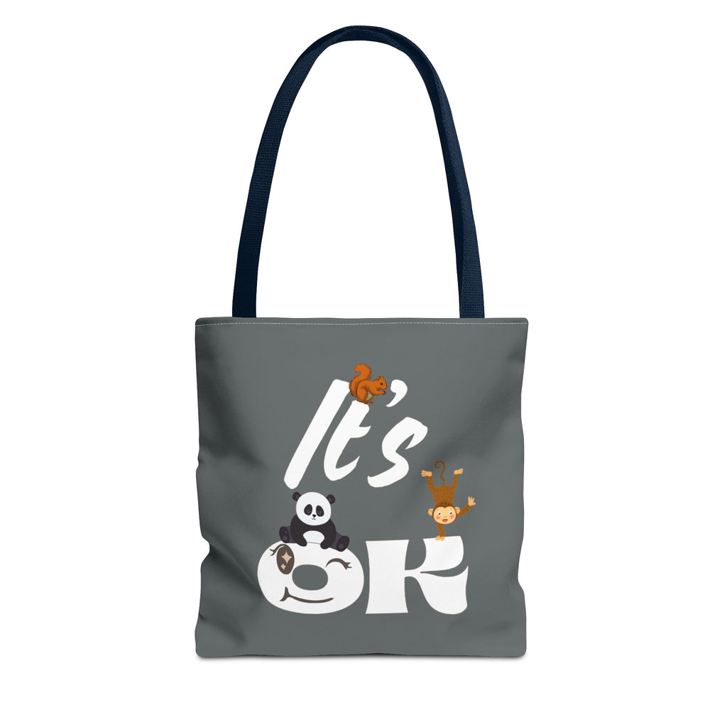 Playful Panda Tote Bag - Perfect for Everyday Use, Eco-Friendly Shopping, Gifts, Travel Accessories, Cute Animal Lovers 13" × 13'' Navy Bags