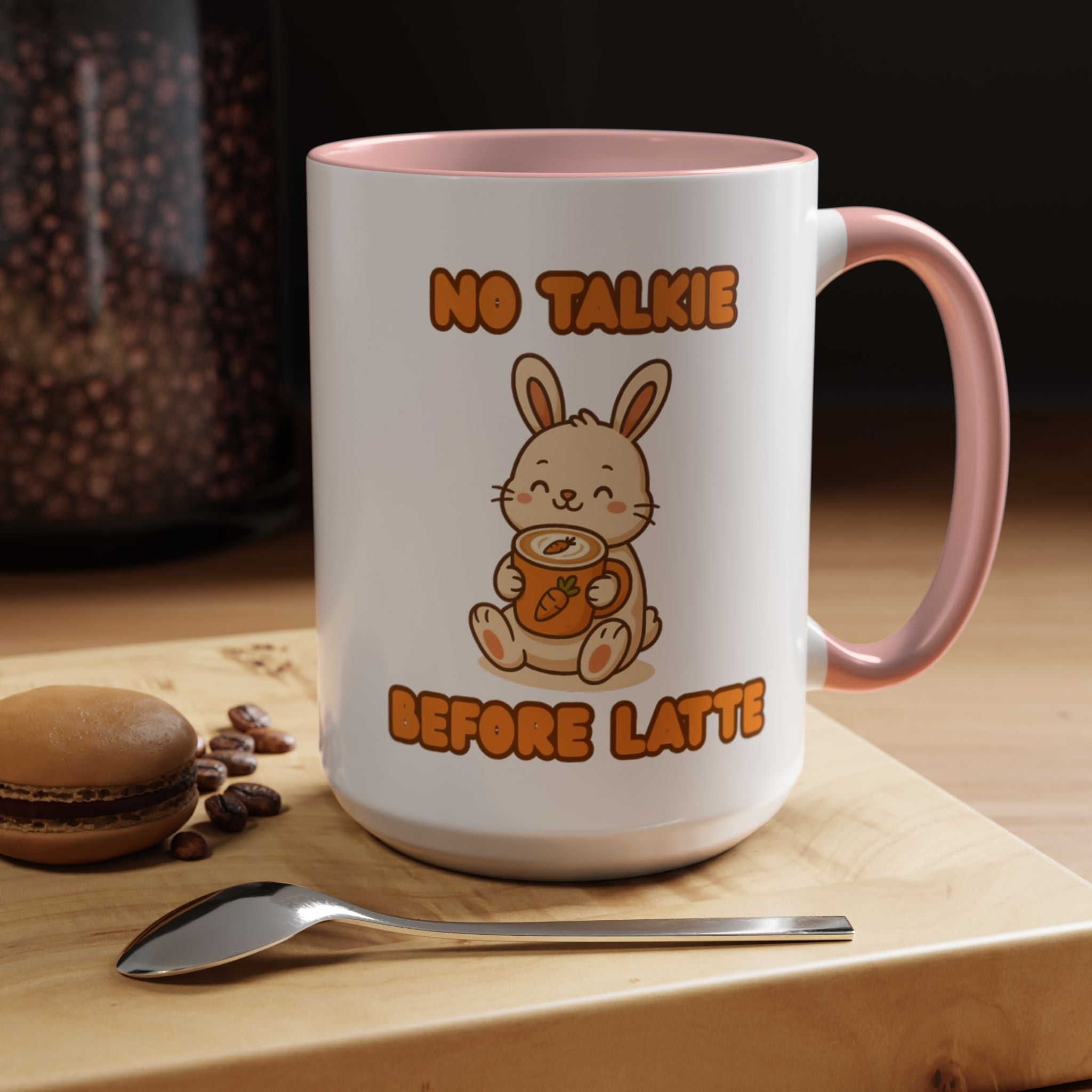 Funny Bunny Coffee Mug – Cute Ceramic Cup for Everyday Use 15oz Pink Mug