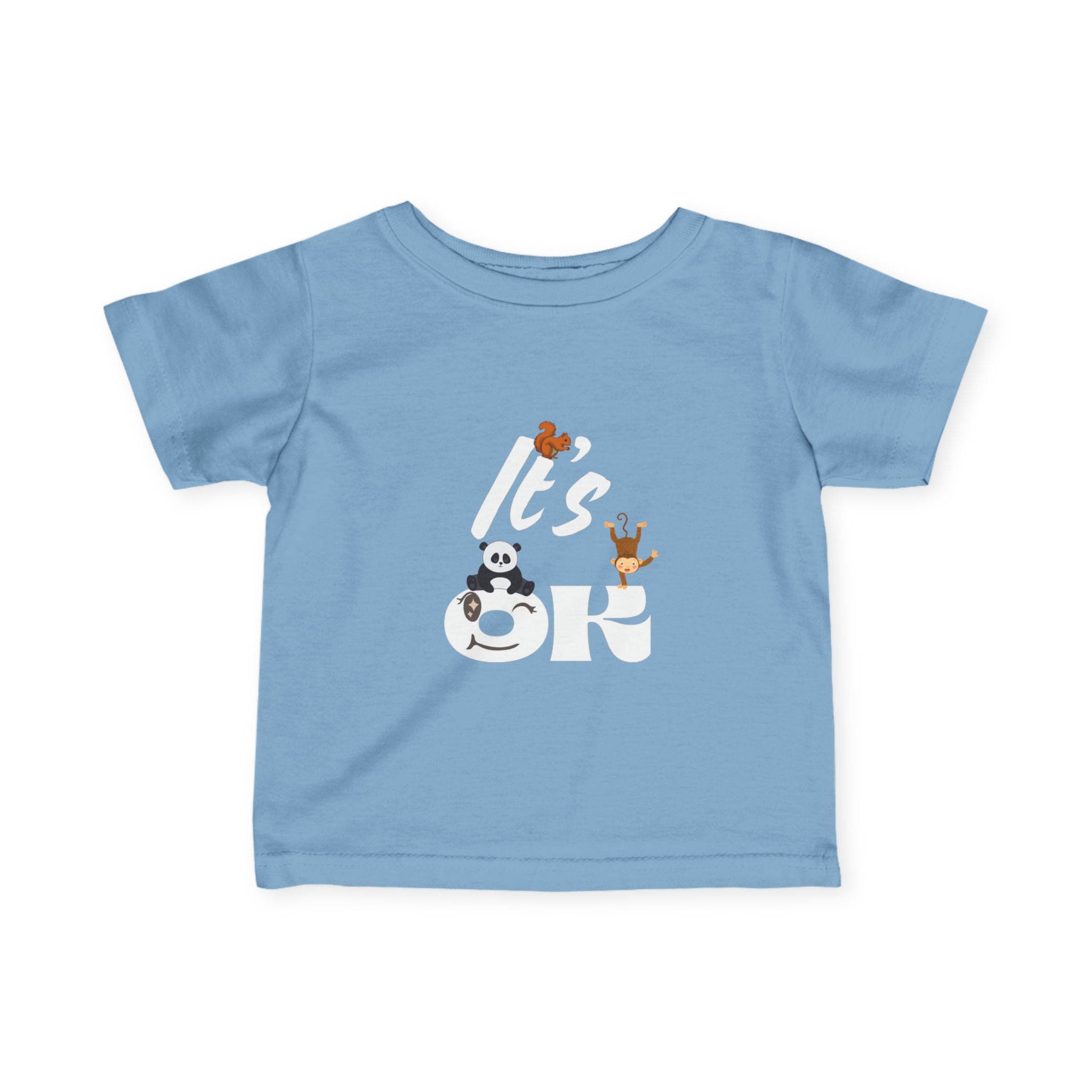 Cute Animal Infant Tee, Baby T-Shirt for Toddlers, Fun Playwear, Birthday Gift, Baby Shower Gift, Soft Jersey Tee Light Blue Kids clothes