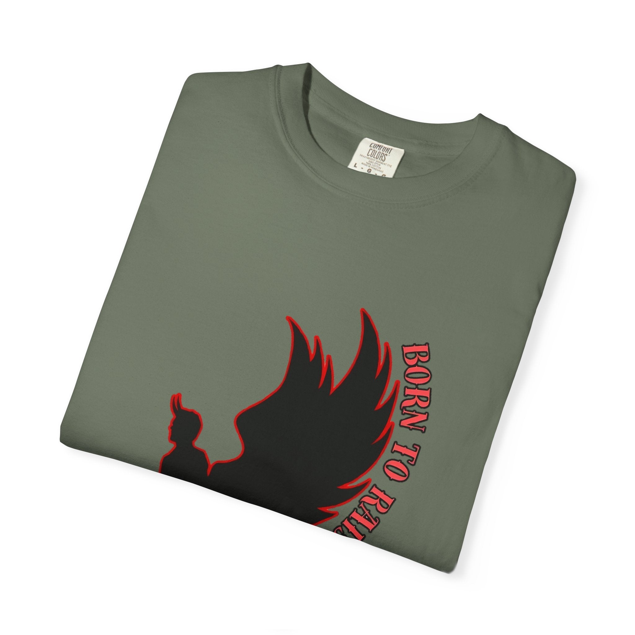 Devil Wings Unisex T-shirt - Born to Raise Hell Design Moss T-Shirt