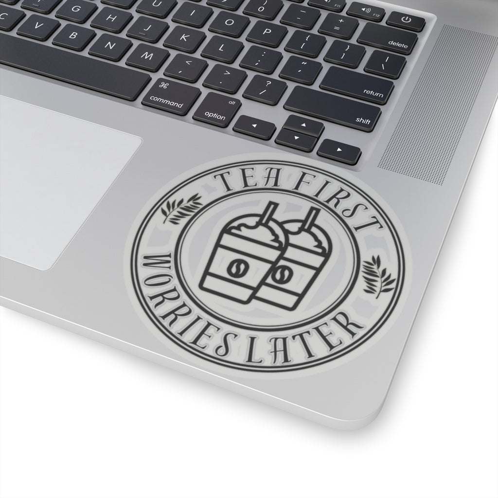 Worries Later Stickers - Funny Vinyl Sticker for Laptops & Journals 4" × 4" Transparent Paper products
