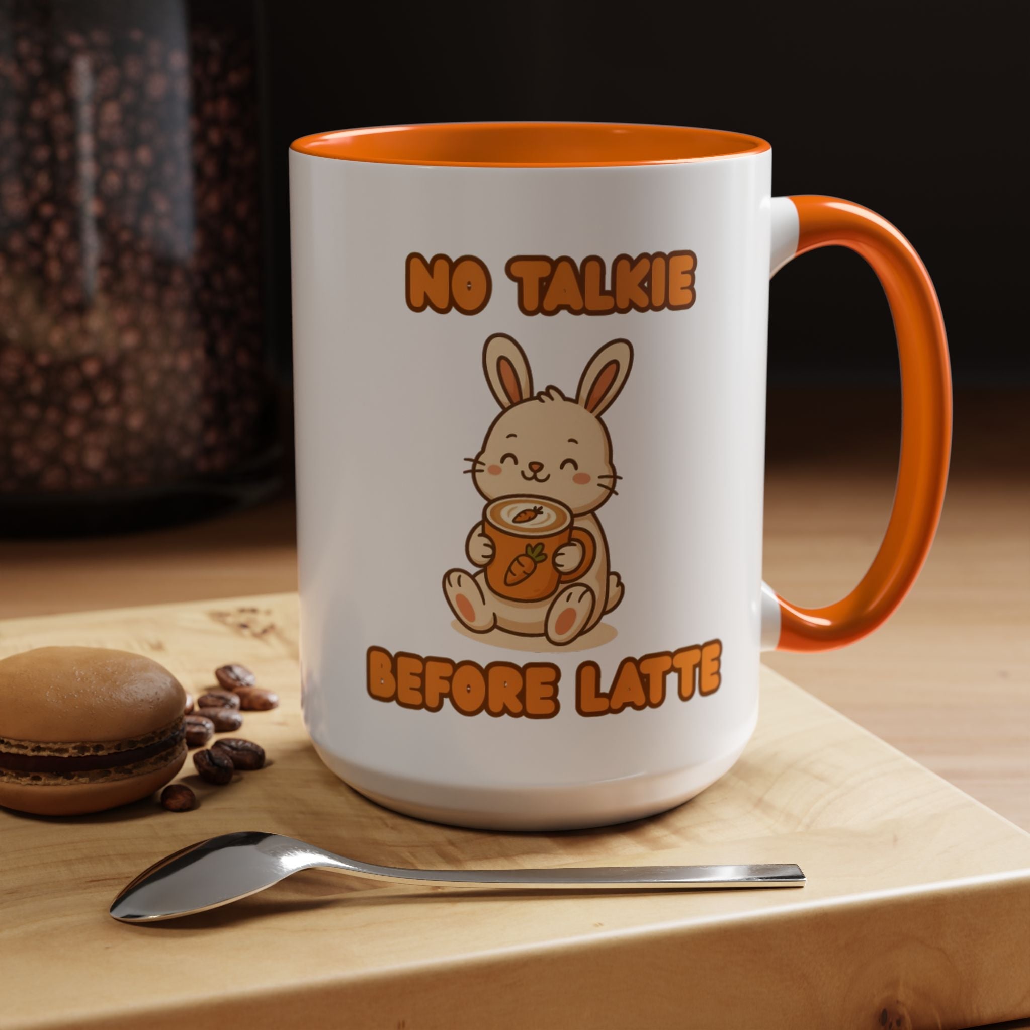 Funny Bunny Coffee Mug – Cute Ceramic Cup for Everyday Use 15oz Orange Mug