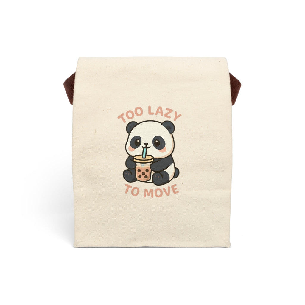Panda Themed Canvas Lunch Bag 8" x 12.5" x 5.5" Natural Bags