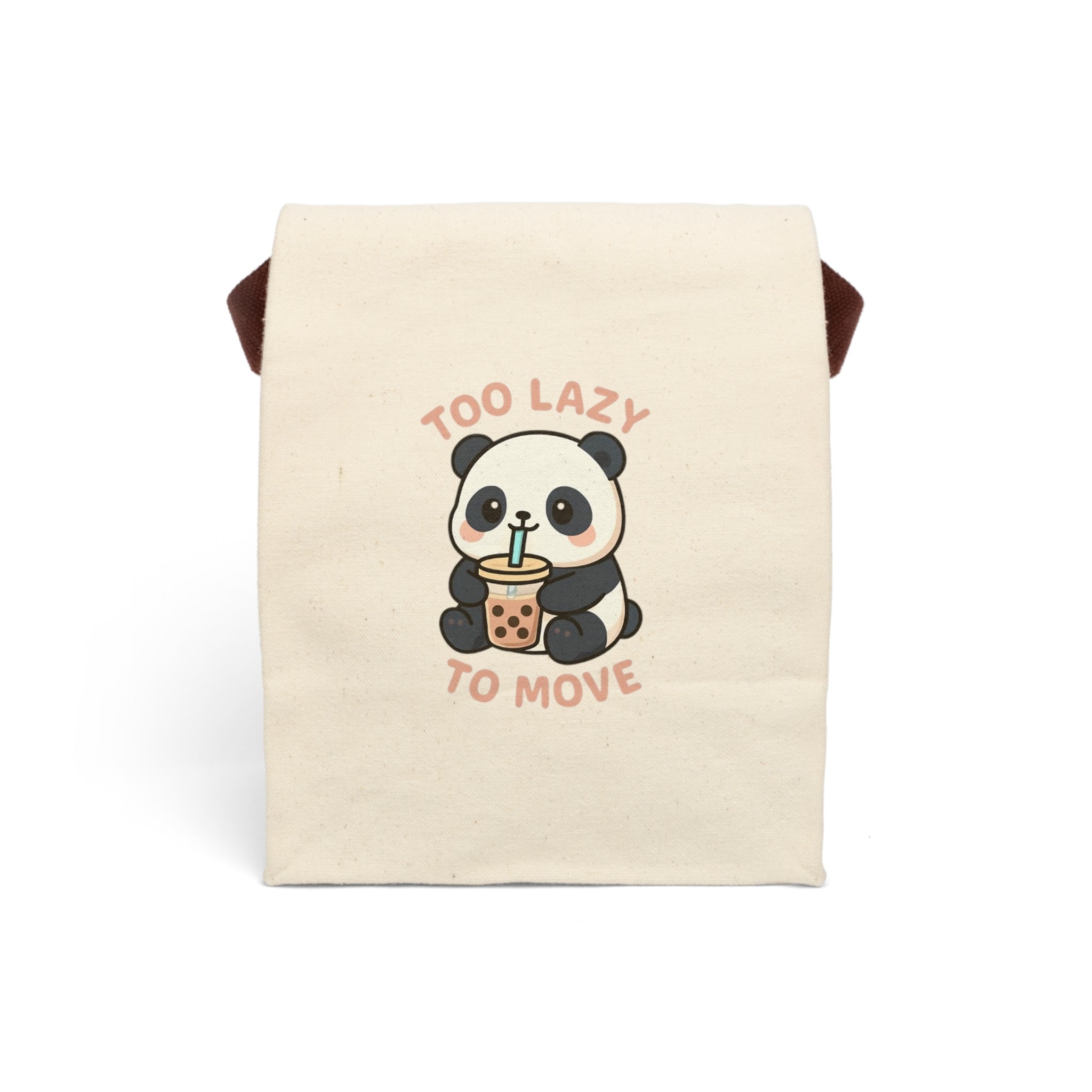 Panda Themed Canvas Lunch Bag 8" x 12.5" x 5.5" Natural Bags