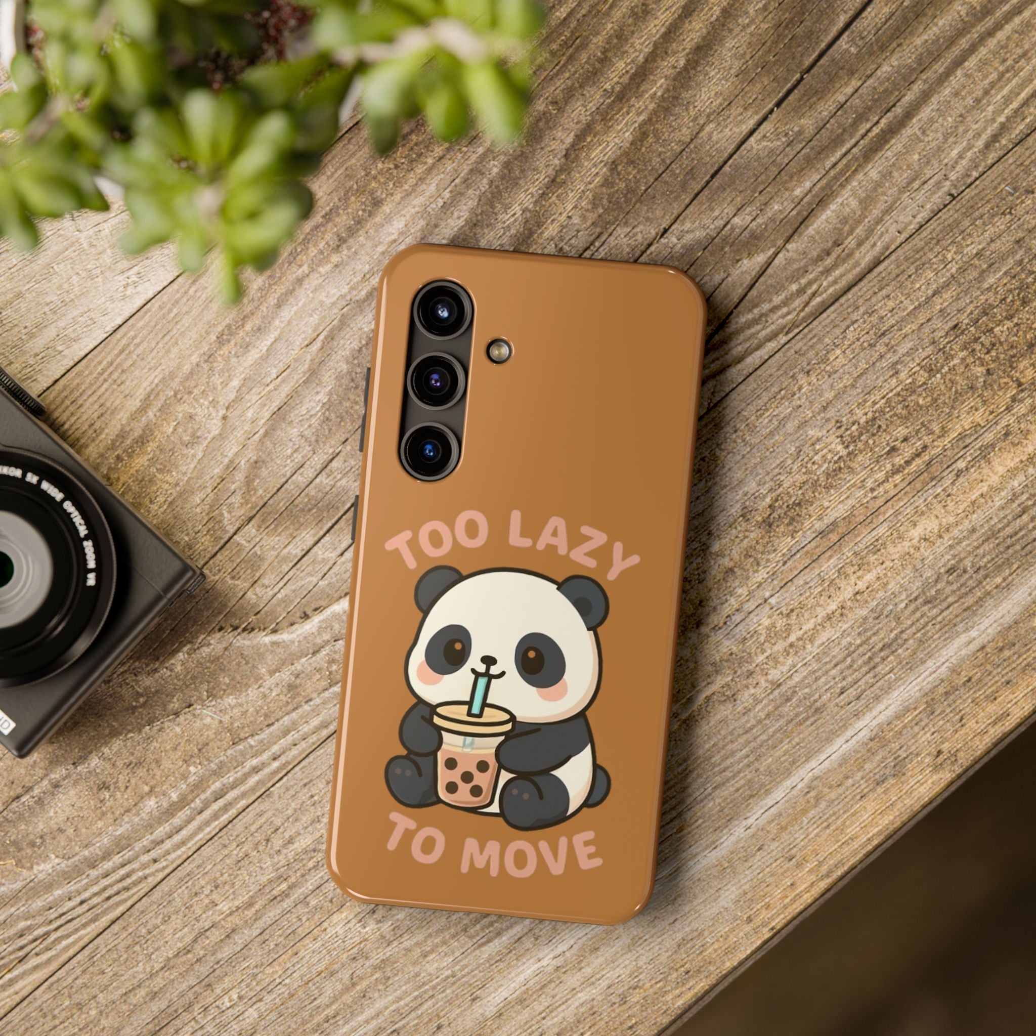 Cute Panda Phone Case: Too Lazy To Move, Funky Phone Accessory, Gift for Animal Lovers, Cartoon Phone Cover, Unique Cell Case Samsung Galaxy S22 Phone Case
