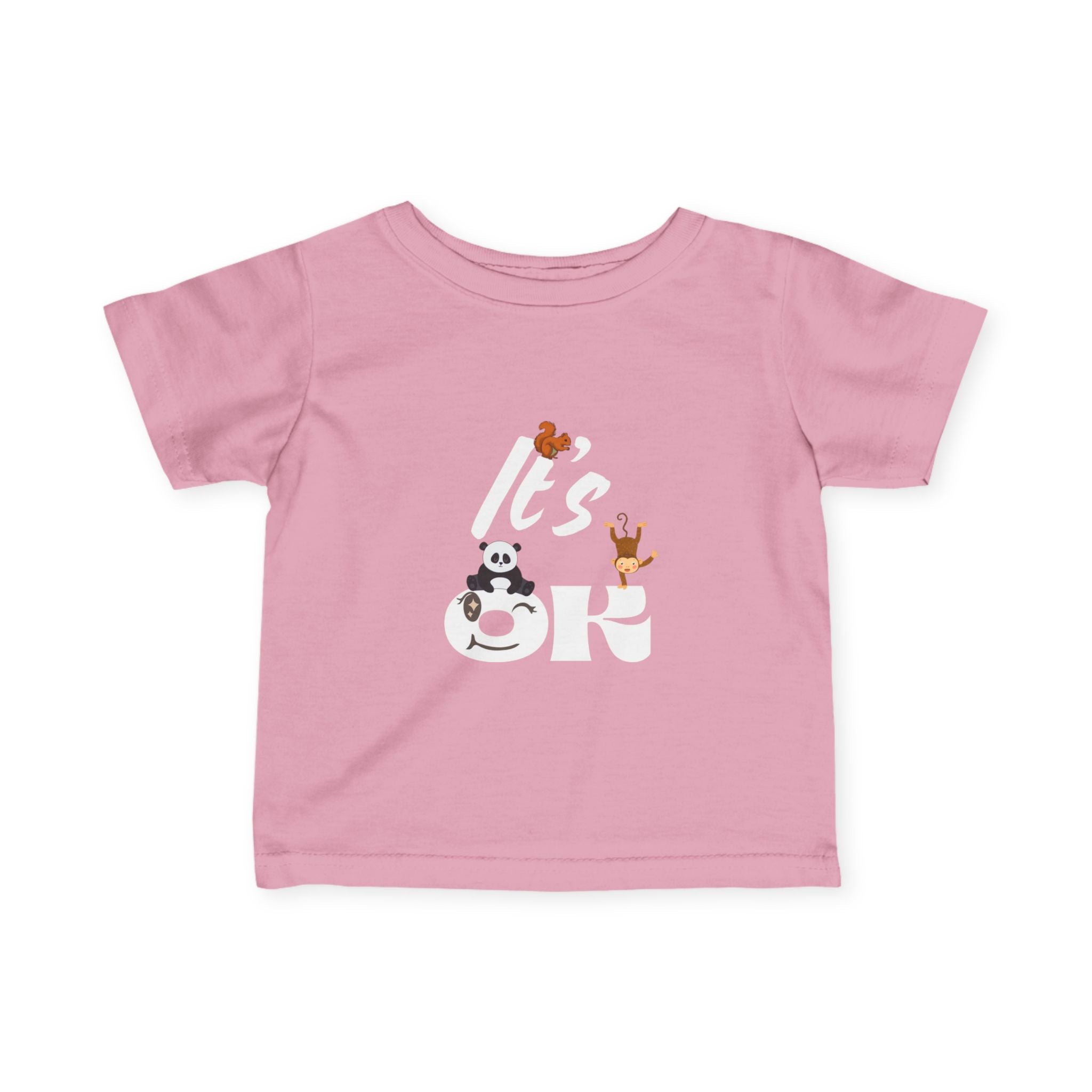 Cute Animal Infant Tee, Baby T-Shirt for Toddlers, Fun Playwear, Birthday Gift, Baby Shower Gift, Soft Jersey Tee Pink Kids clothes