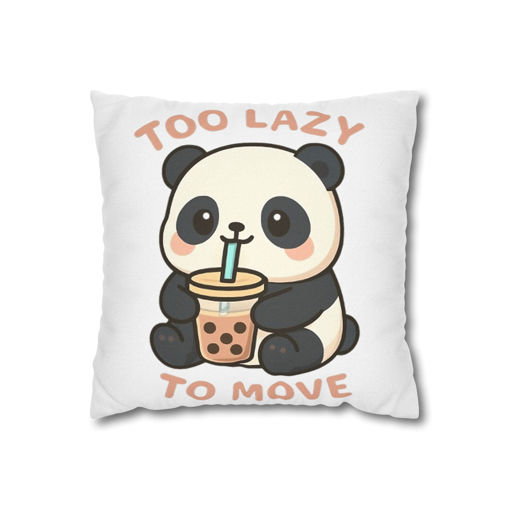 Lazy Panda Pillowcase - Cozy Decor, Cute Gift, Home Accessory, Animal Lover Decor, Funny Bedroom Pillow 14" × 14" Home Decor