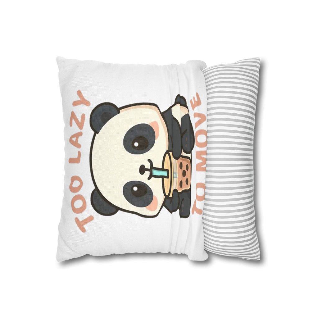 Lazy Panda Pillowcase - Cozy Decor, Cute Gift, Home Accessory, Animal Lover Decor, Funny Bedroom Pillow 20" × 20" Home Decor
