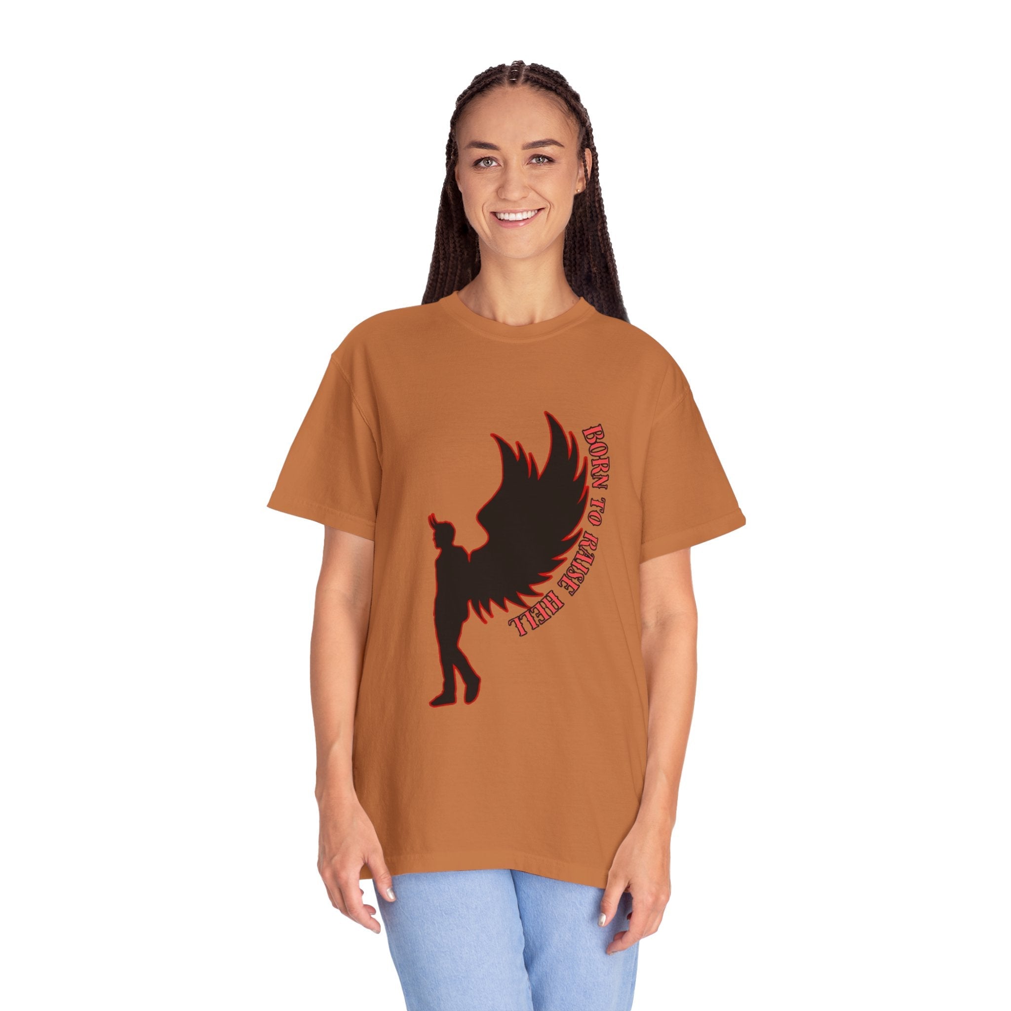 Devil Wings Unisex T-shirt - Born to Raise Hell Design Yam T-Shirt
