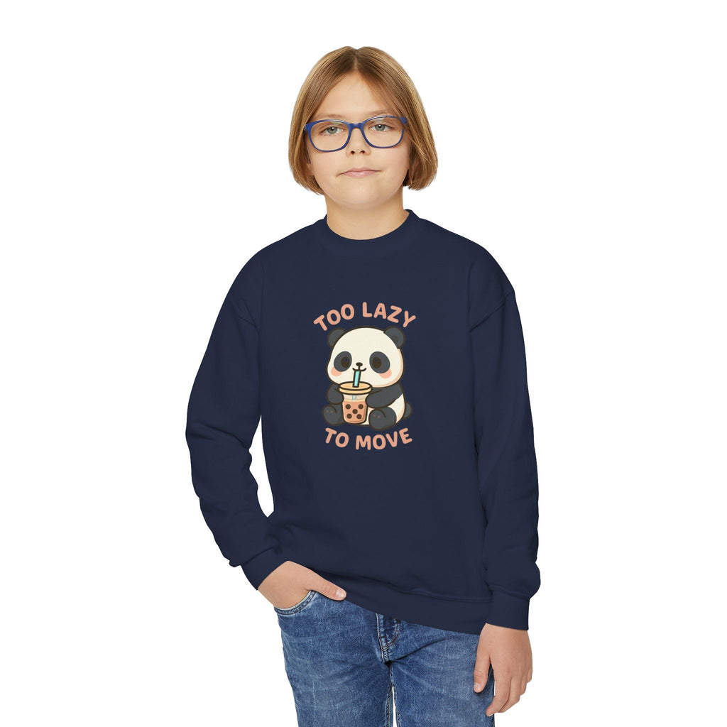 Youth Panda Crewneck Sweatshirt, Cute Panda Sweatshirt, Funny Animal Sweatshirt, Kid's Sweatshirt Gift, Cozy Lounge Wear Navy Kids clothes