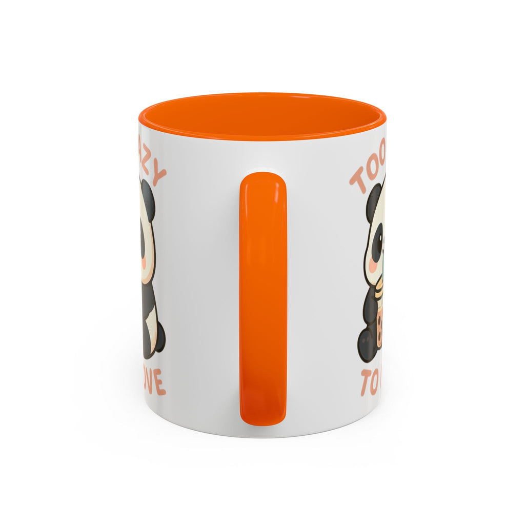 Cute Panda Accent Coffee Mug - Too Lazy to Move, Gift for Panda Lovers, Funny Tea Cup, Kawaii Kitchen Decor, Cozy Morning Mug 15oz Orange Mug