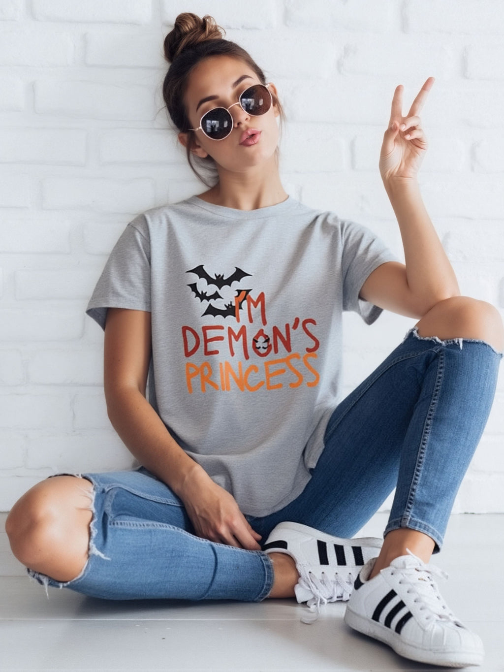 Halloween Unisex Heavy Cotton Tee - I'm Demon's Princess, Spooky Apparel, Party Shirt, Halloween Costume, Fall Outfit Printify