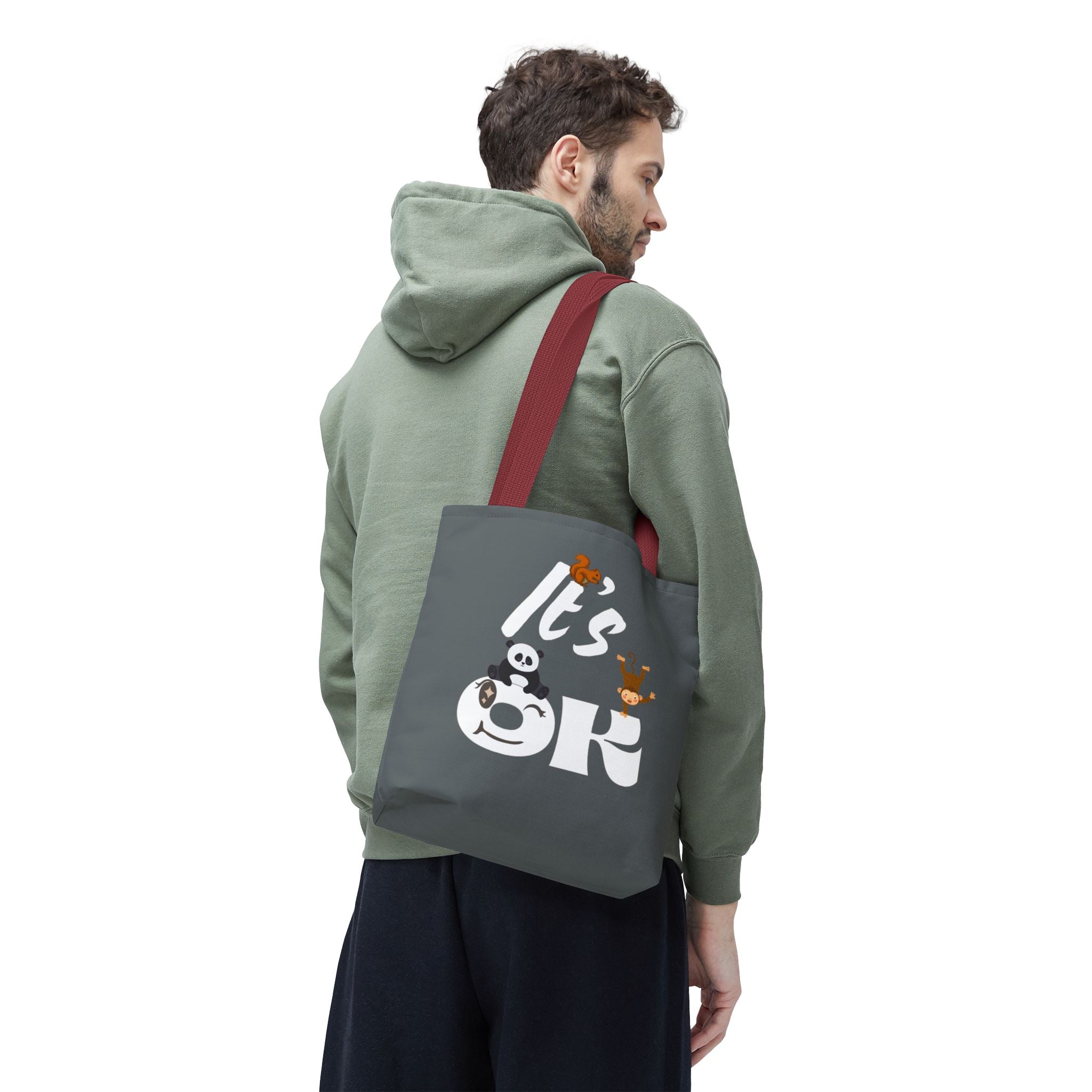 Playful Panda Tote Bag - Perfect for Everyday Use, Eco-Friendly Shopping, Gifts, Travel Accessories, Cute Animal Lovers 13" × 13'' Navy Bags