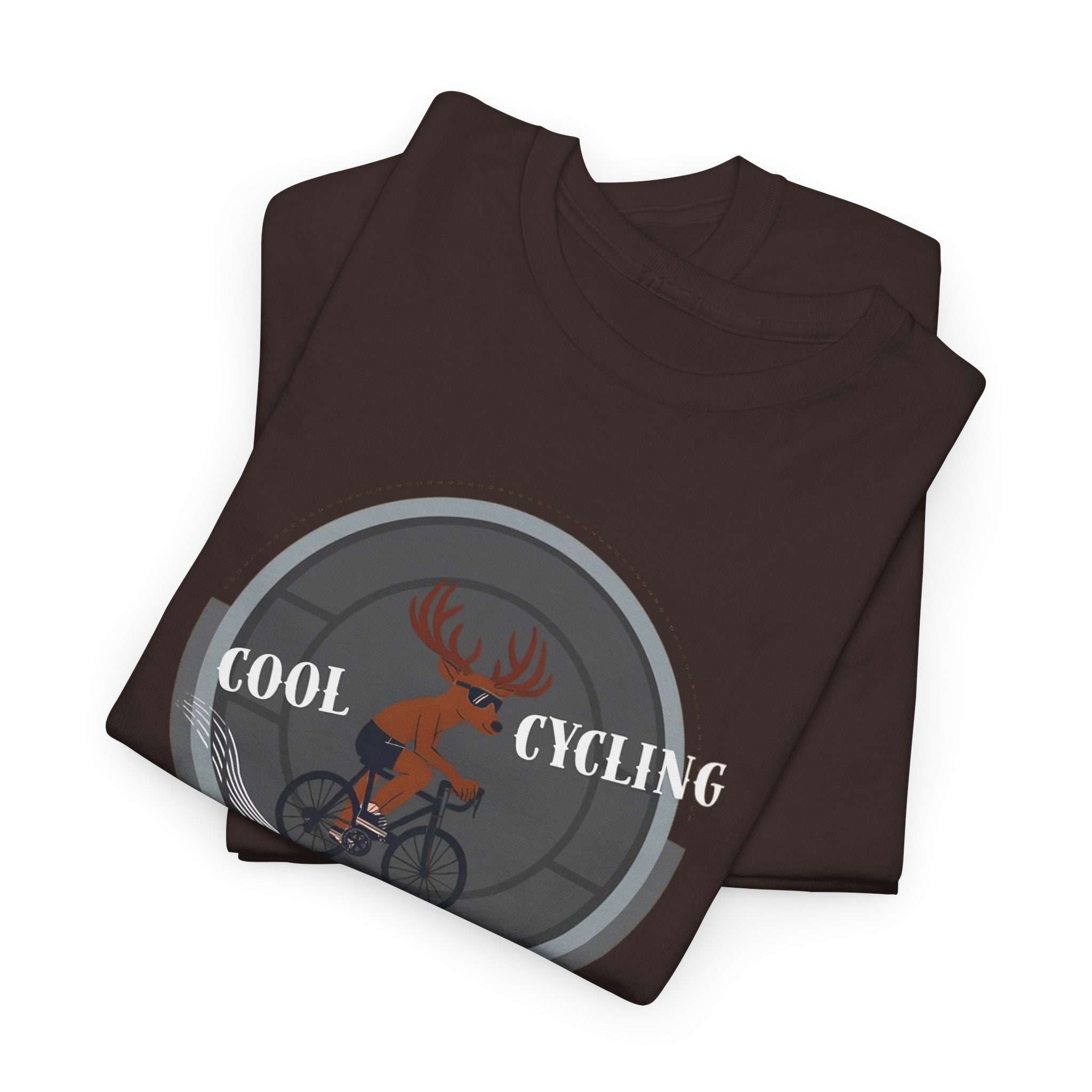 Kool Cycling Tee - Unisex Heavy Cotton, Casual Wear, Biking Gift, Cycling Apparel, Outdoor Activities, Fun Exercise Top Dark Chocolate T-Shirt