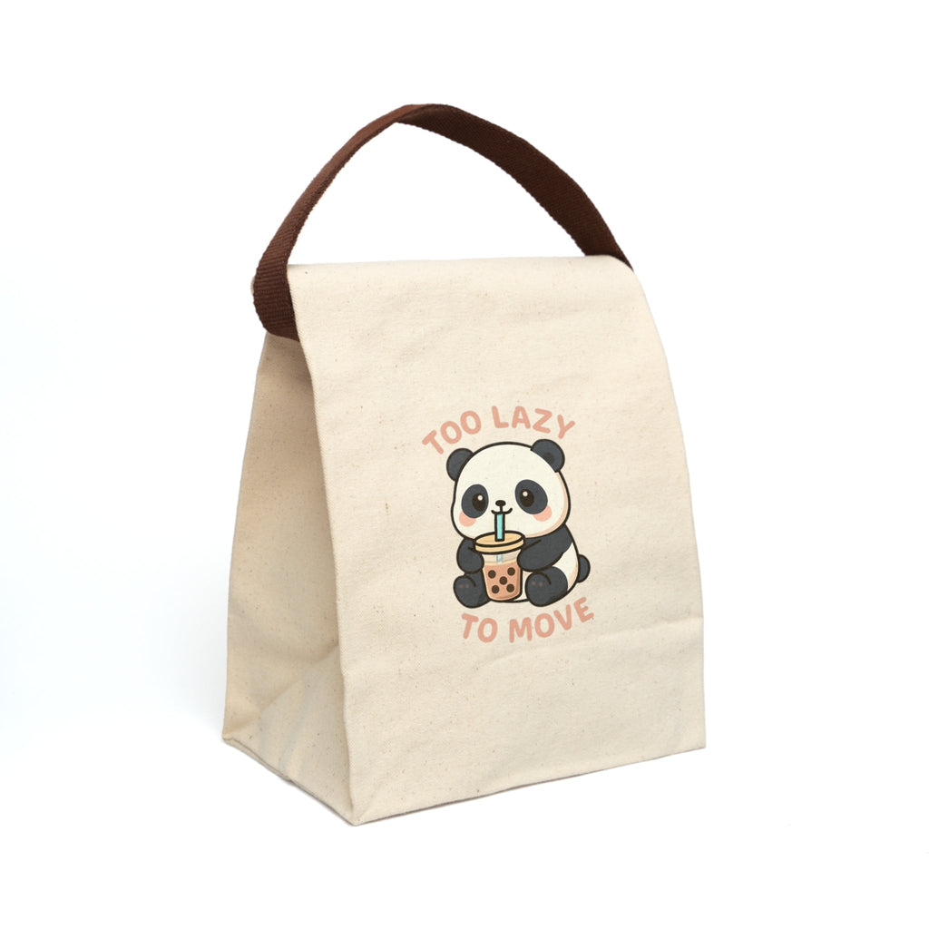 Panda Themed Canvas Lunch Bag 8" x 12.5" x 5.5" Natural Bags