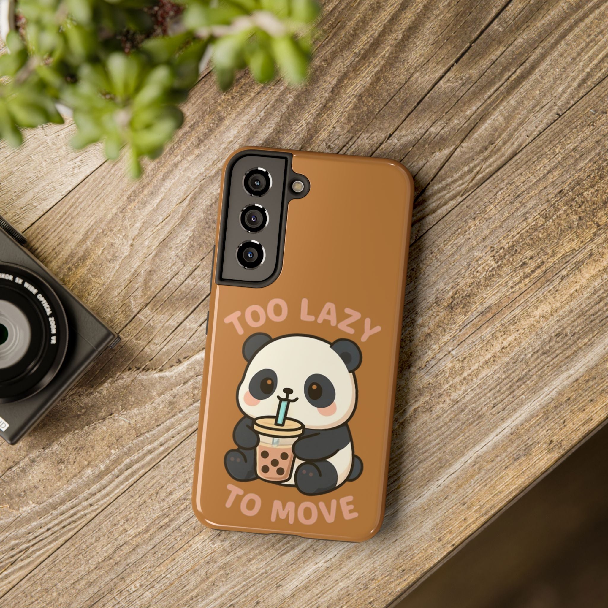 Cute Panda Phone Case: Too Lazy To Move, Funky Phone Accessory, Gift for Animal Lovers, Cartoon Phone Cover, Unique Cell Case Samsung Galaxy S22 Phone Case