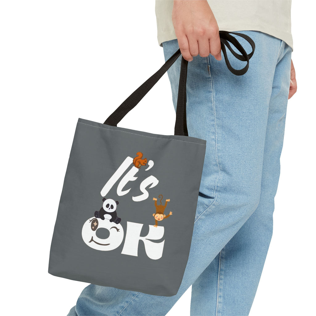 Playful Panda Tote Bag - Perfect for Everyday Use, Eco-Friendly Shopping, Gifts, Travel Accessories, Cute Animal Lovers 13" × 13'' Navy Bags