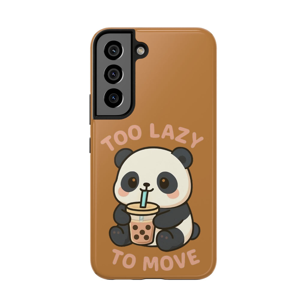 Cute Panda Phone Case: Too Lazy To Move, Funky Phone Accessory, Gift for Animal Lovers, Cartoon Phone Cover, Unique Cell Case Samsung Galaxy S22 Phone Case