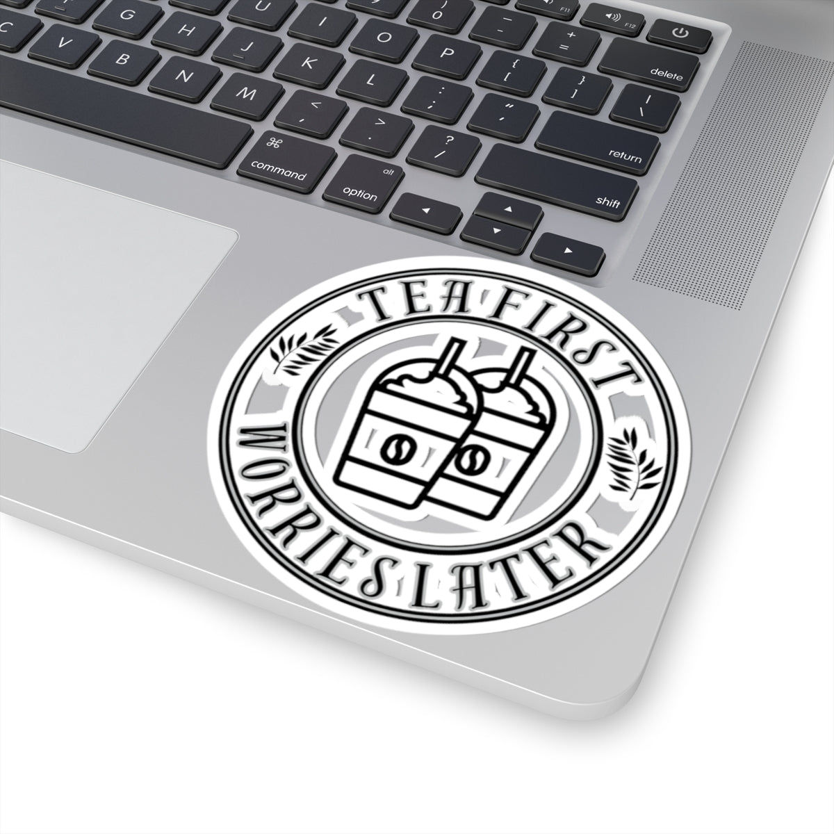 Worries Later Stickers - Funny Vinyl Sticker for Laptops & Journals 4" × 4" White Paper products