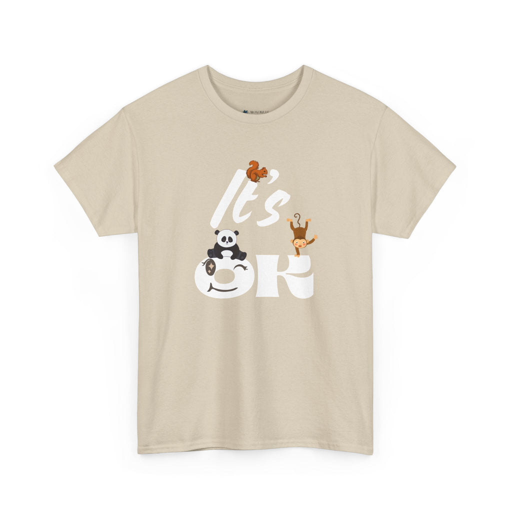 Fun Panda & Friends Tee, Casual Wear, Gift for Animal Lovers, Everyday Comfort, Cute Graphic Shirt, Relaxed Style Sand T-Shirt