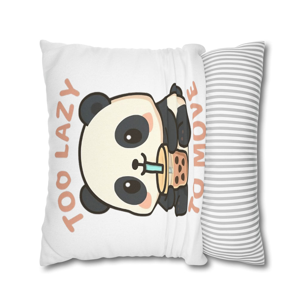Lazy Panda Pillowcase - Cozy Decor, Cute Gift, Home Accessory, Animal Lover Decor, Funny Bedroom Pillow 20" × 20" Home Decor