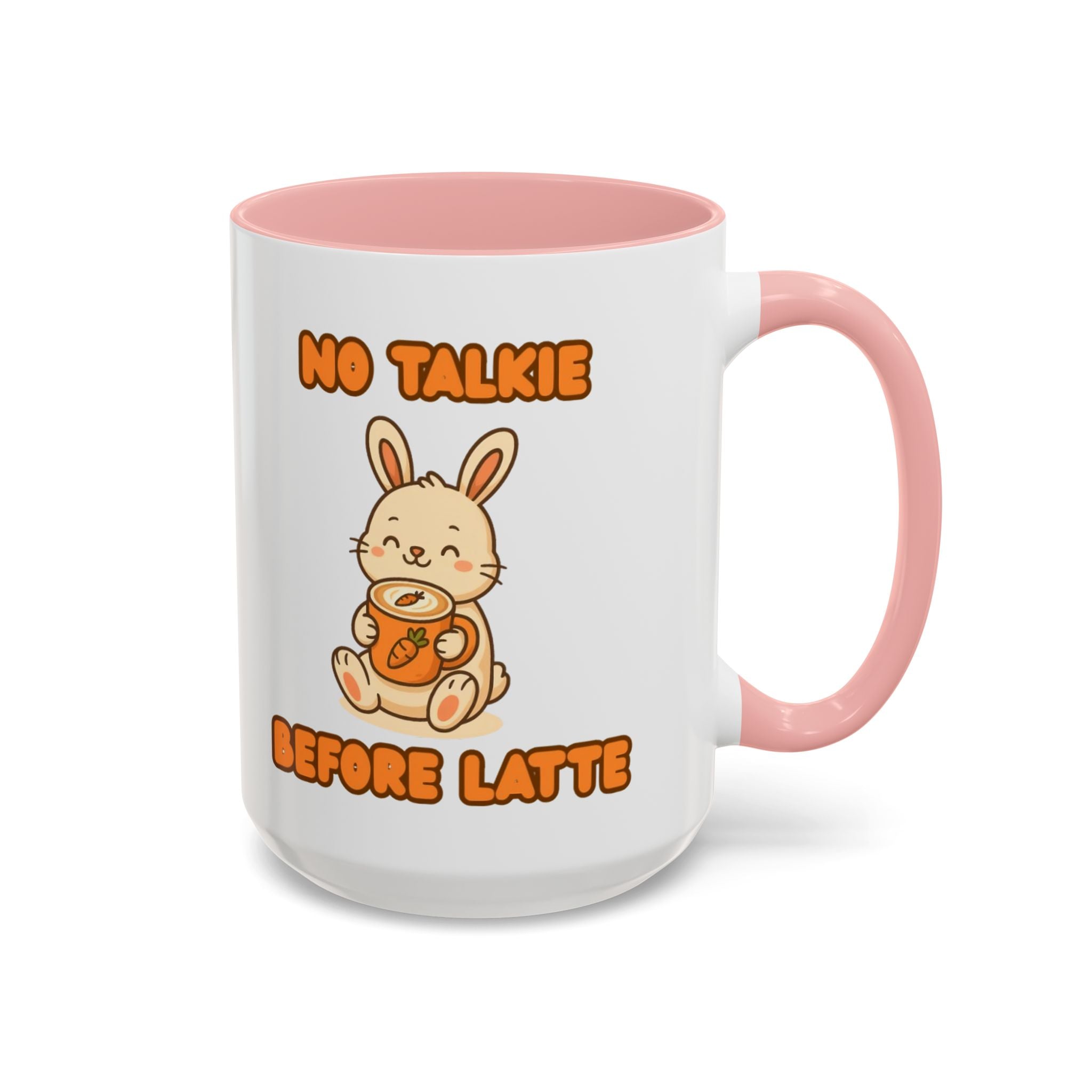 Funny Bunny Coffee Mug – Cute Ceramic Cup for Everyday Use 15oz Pink Mug