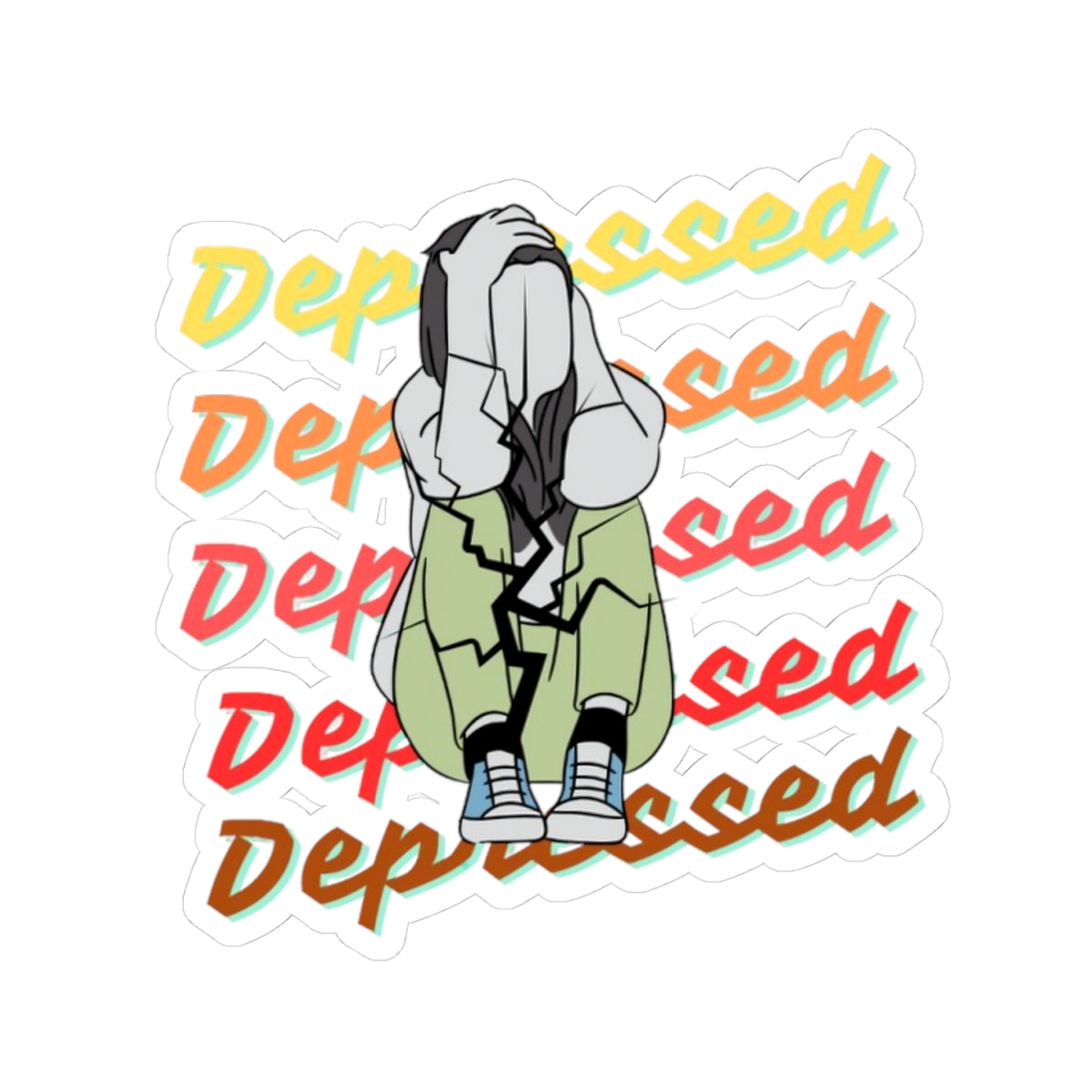 Emotional Stickers 4" × 4" White Paper products