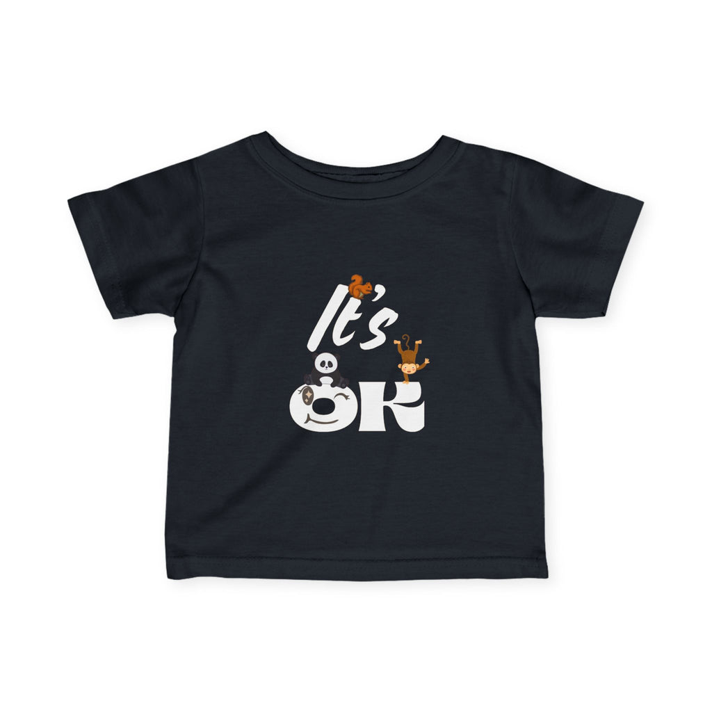 Cute Animal Infant Tee, Baby T-Shirt for Toddlers, Fun Playwear, Birthday Gift, Baby Shower Gift, Soft Jersey Tee Black Kids clothes