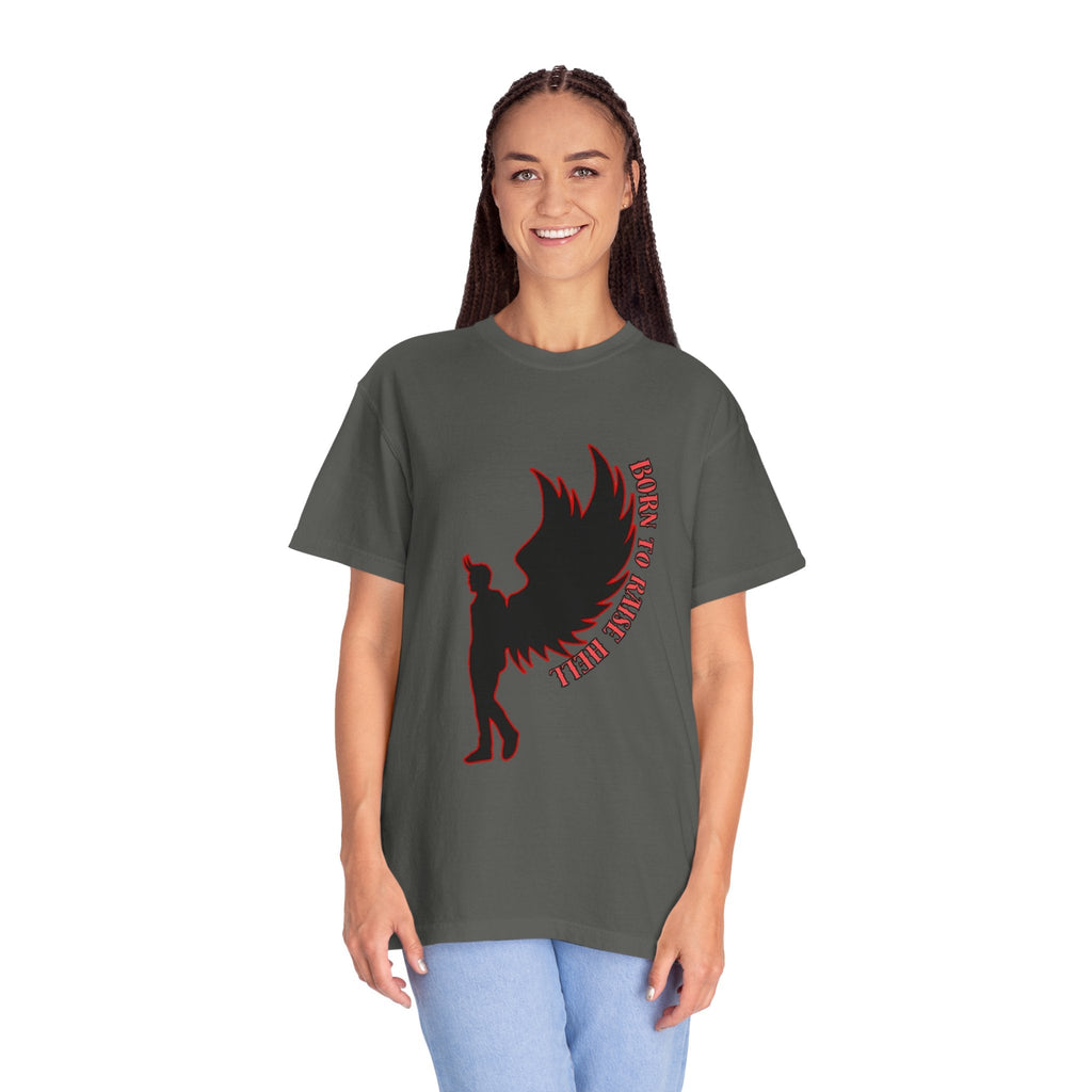 Devil Wings Unisex T-shirt - Born to Raise Hell Design Pepper T-Shirt