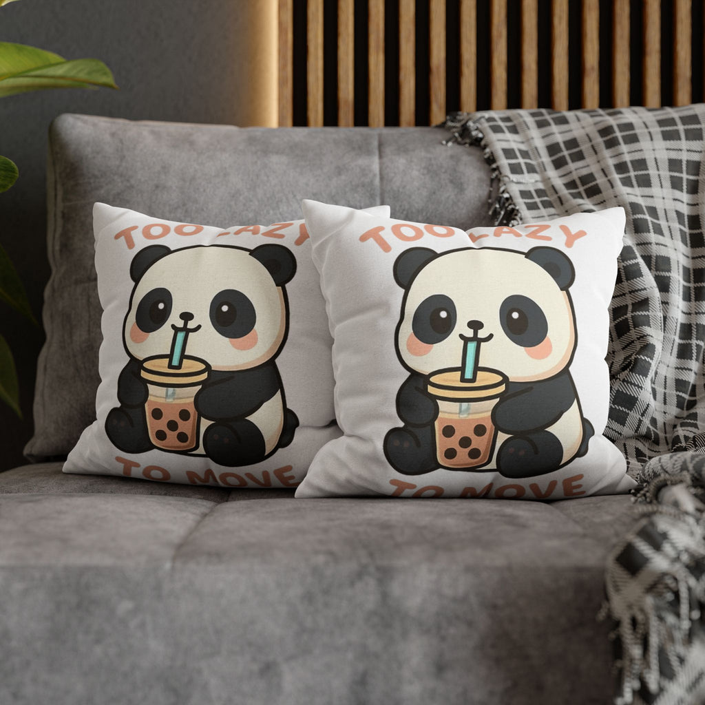Lazy Panda Pillowcase - Cozy Decor, Cute Gift, Home Accessory, Animal Lover Decor, Funny Bedroom Pillow 20" × 20" Home Decor