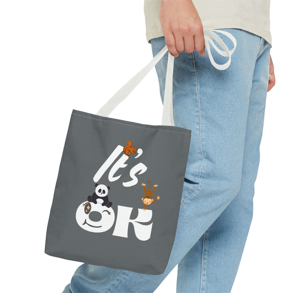 Playful Panda Tote Bag - Perfect for Everyday Use, Eco-Friendly Shopping, Gifts, Travel Accessories, Cute Animal Lovers 13" × 13'' Navy Bags