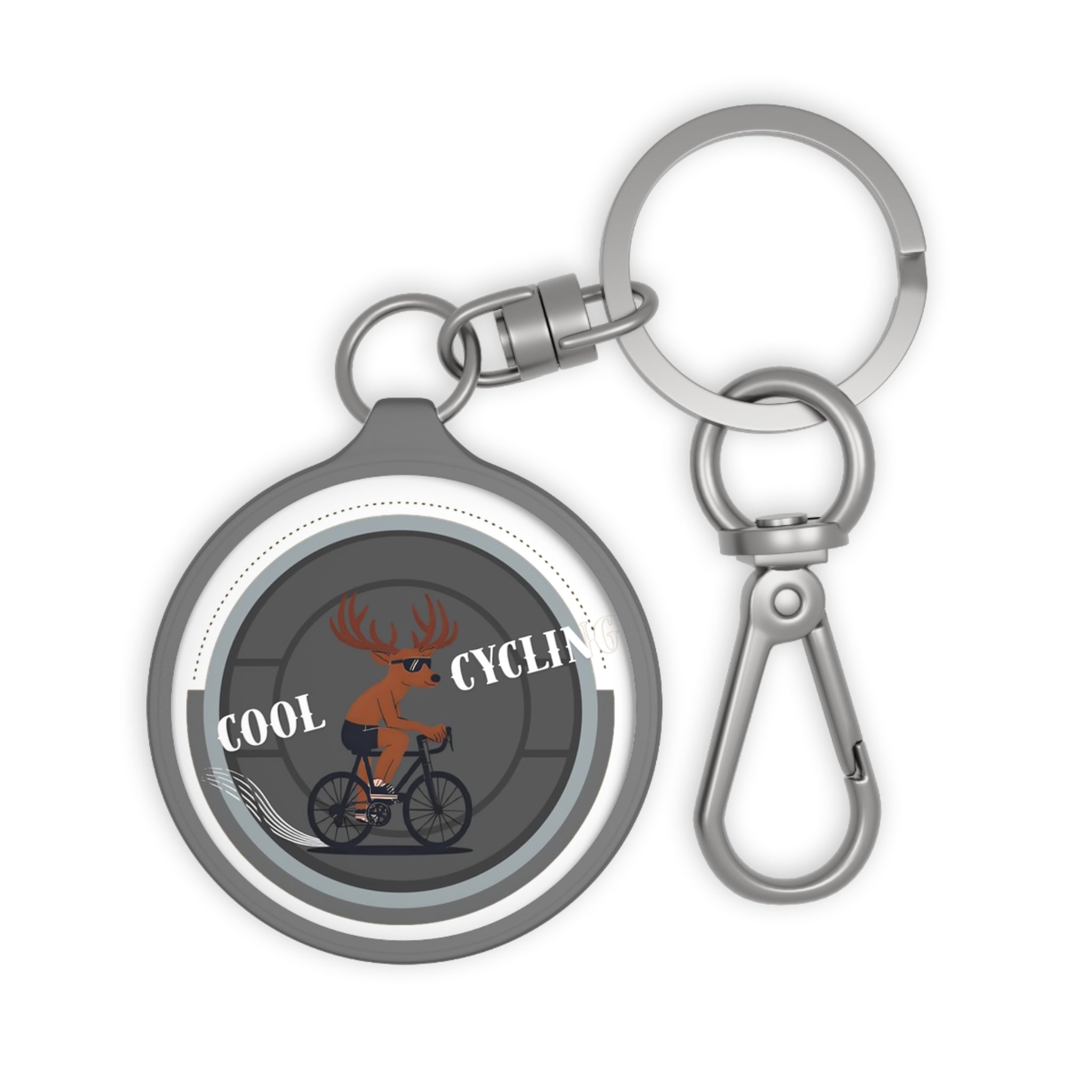 Cool Cycling Keyring Tag, Bicycle Accessories, Gift for Cyclists, Fun Keychain, Personalized Key Tag One size Grey Accessories