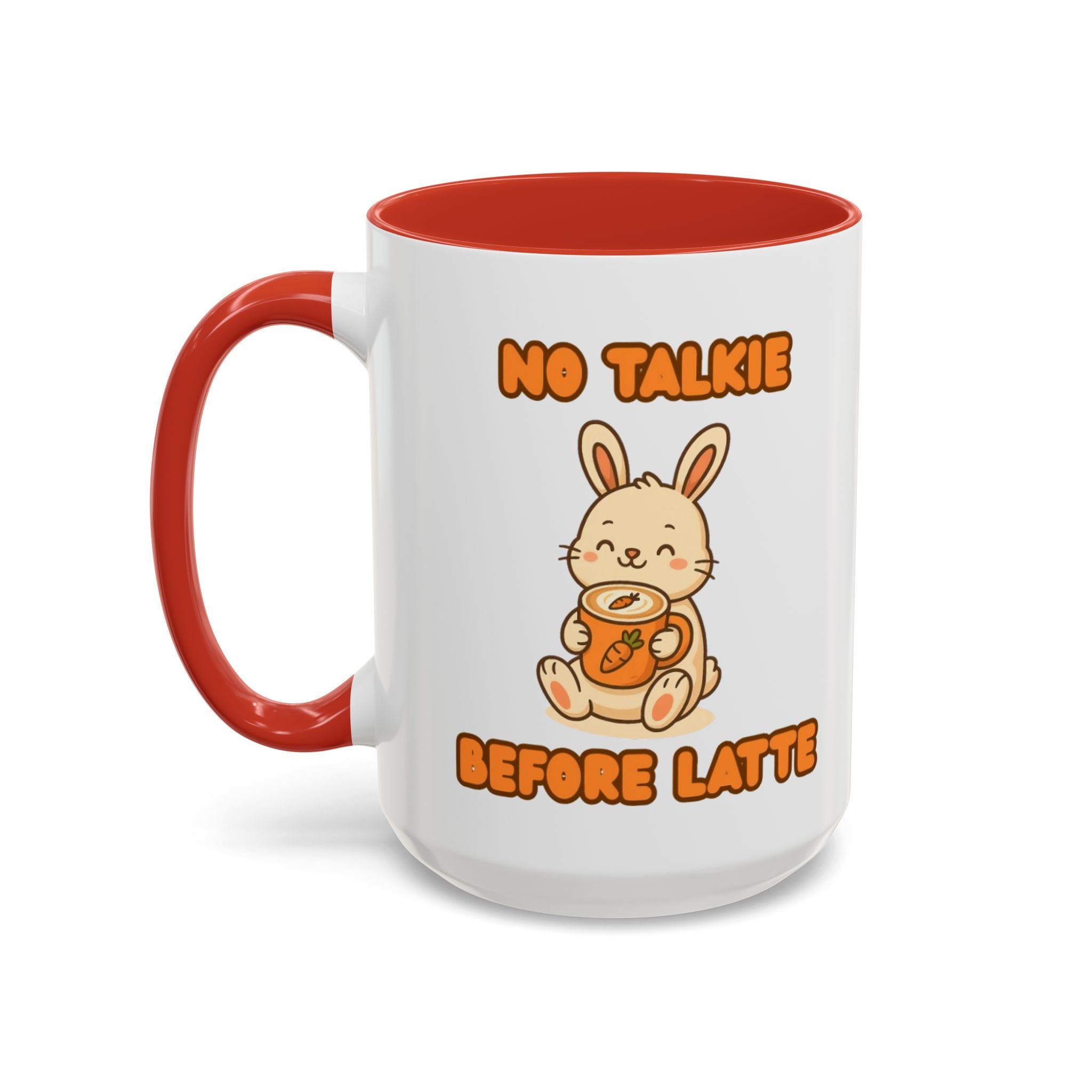 Funny Bunny Coffee Mug – Cute Ceramic Cup for Everyday Use 15oz Red Mug