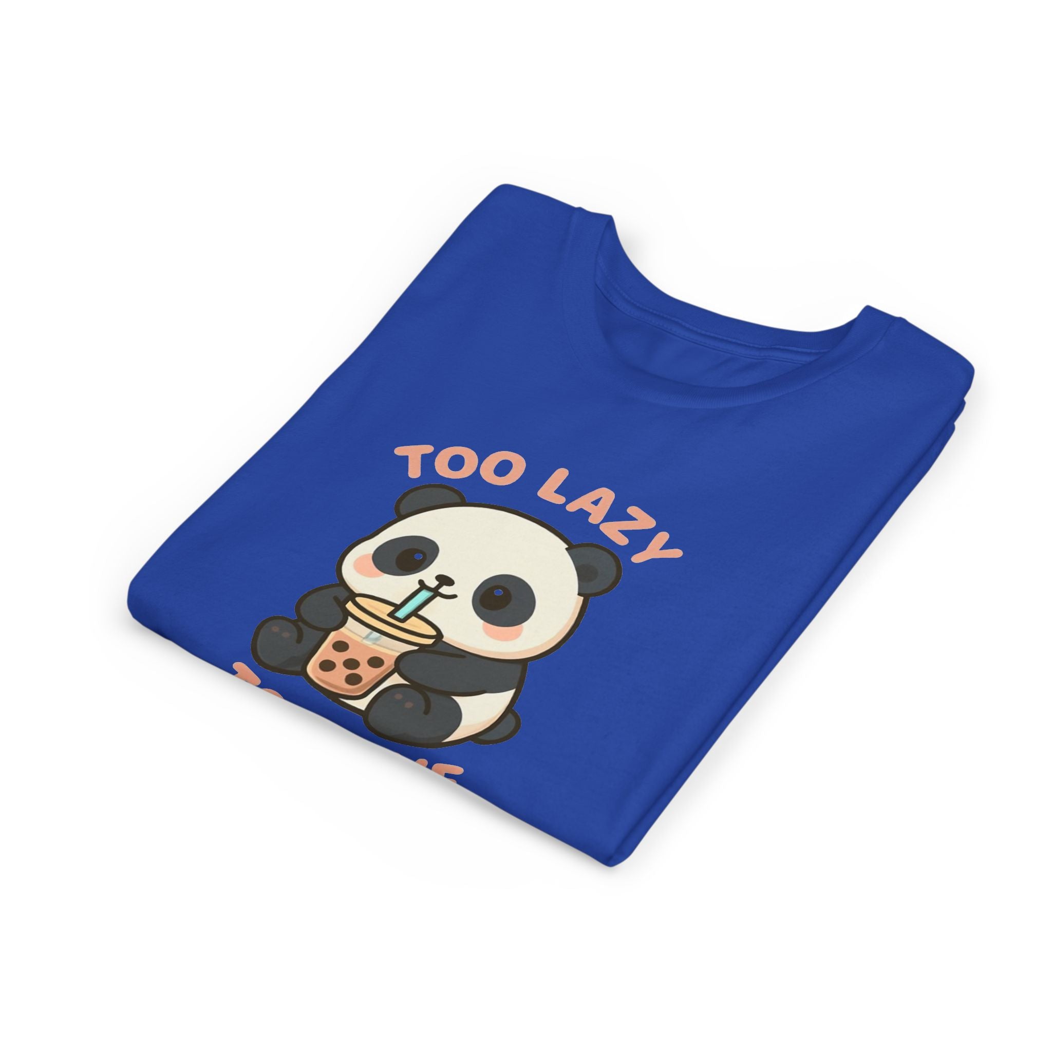 Cute Panda Youth Tee - "Too Lazy To Move" - Fun Casual Wear, Gift for Kids, Animal Lover Shirt, Birthday Present, Summer Outfit Pink Kids clothes