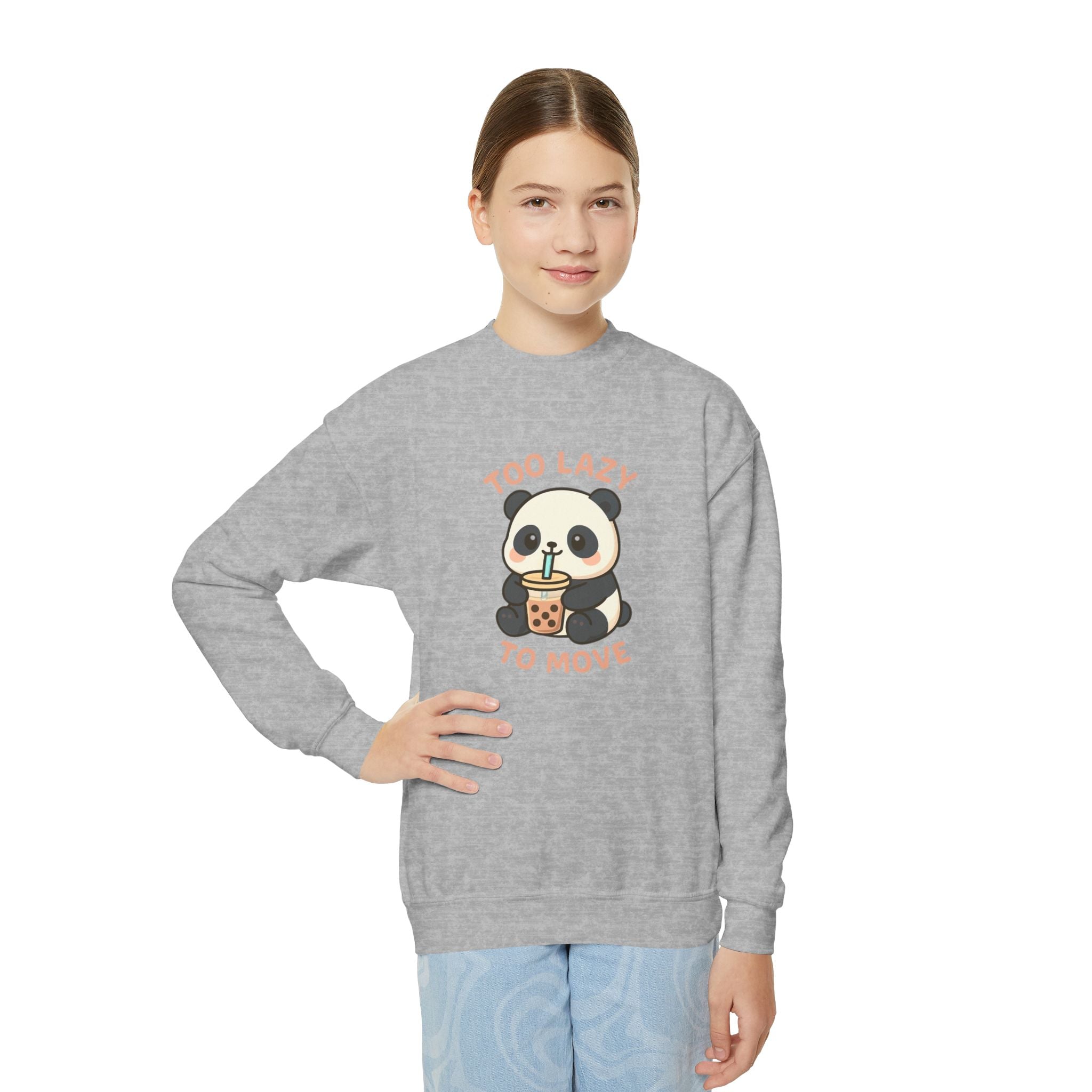 Youth Panda Crewneck Sweatshirt, Cute Panda Sweatshirt, Funny Animal Sweatshirt, Kid's Sweatshirt Gift, Cozy Lounge Wear Navy Kids clothes